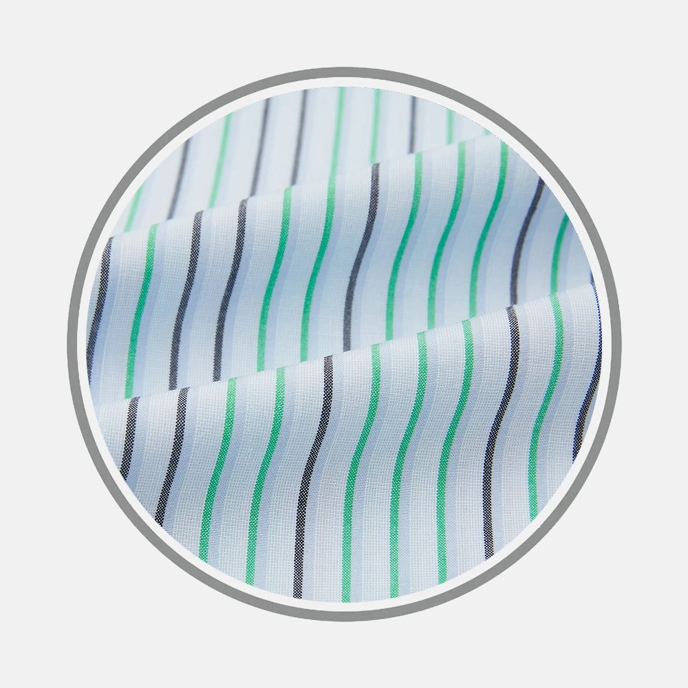 Green and Blue Shadow Pinstripe Fabric