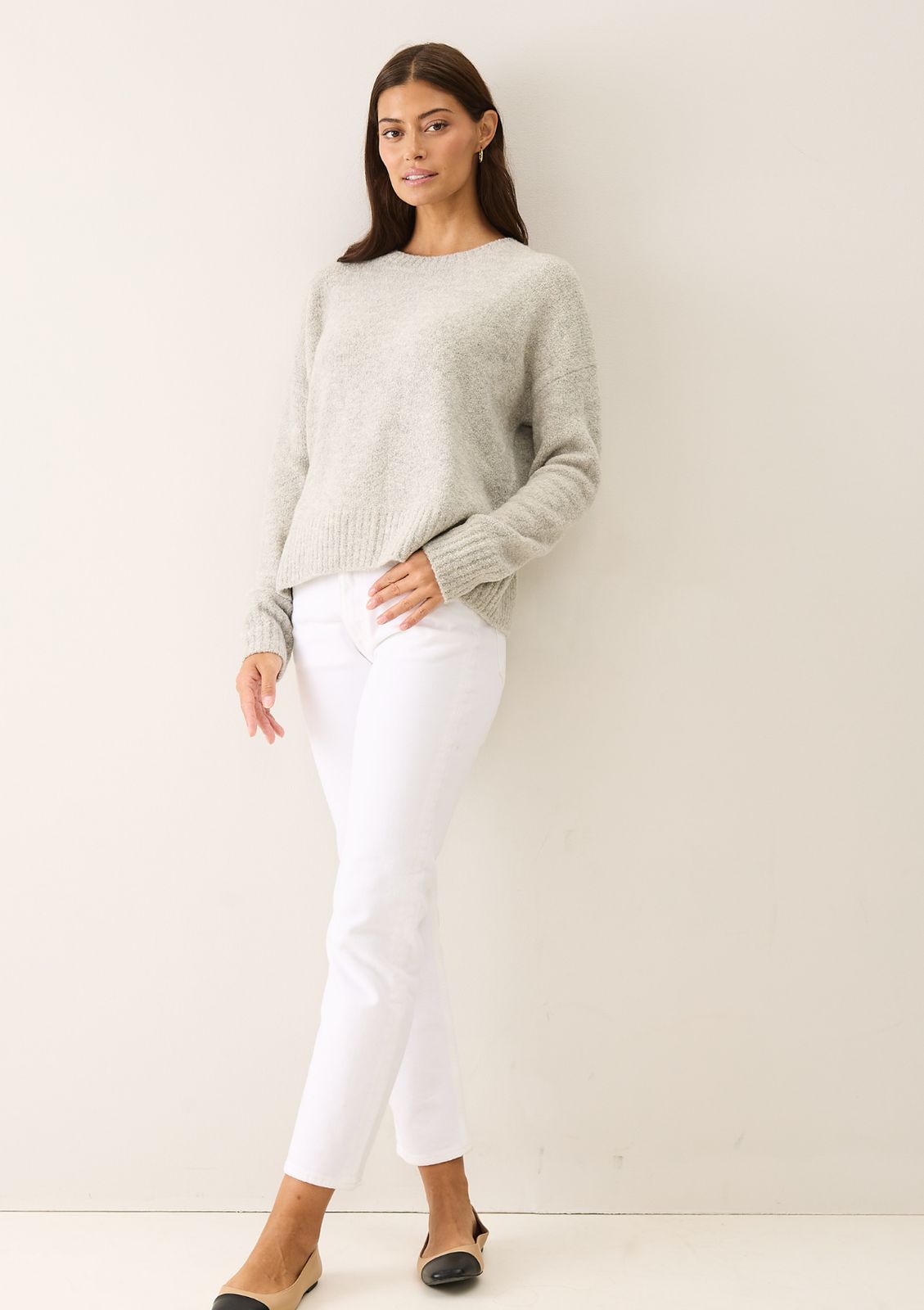 Boucle Sweatshirt in Cement Grey