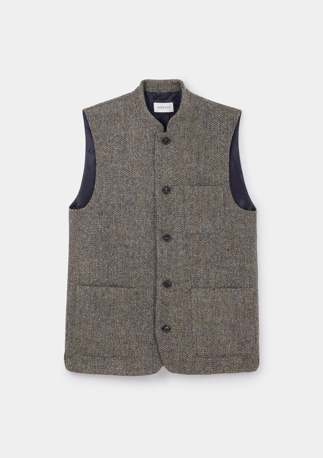Heather Harris Tweed Nehru Waistcoat