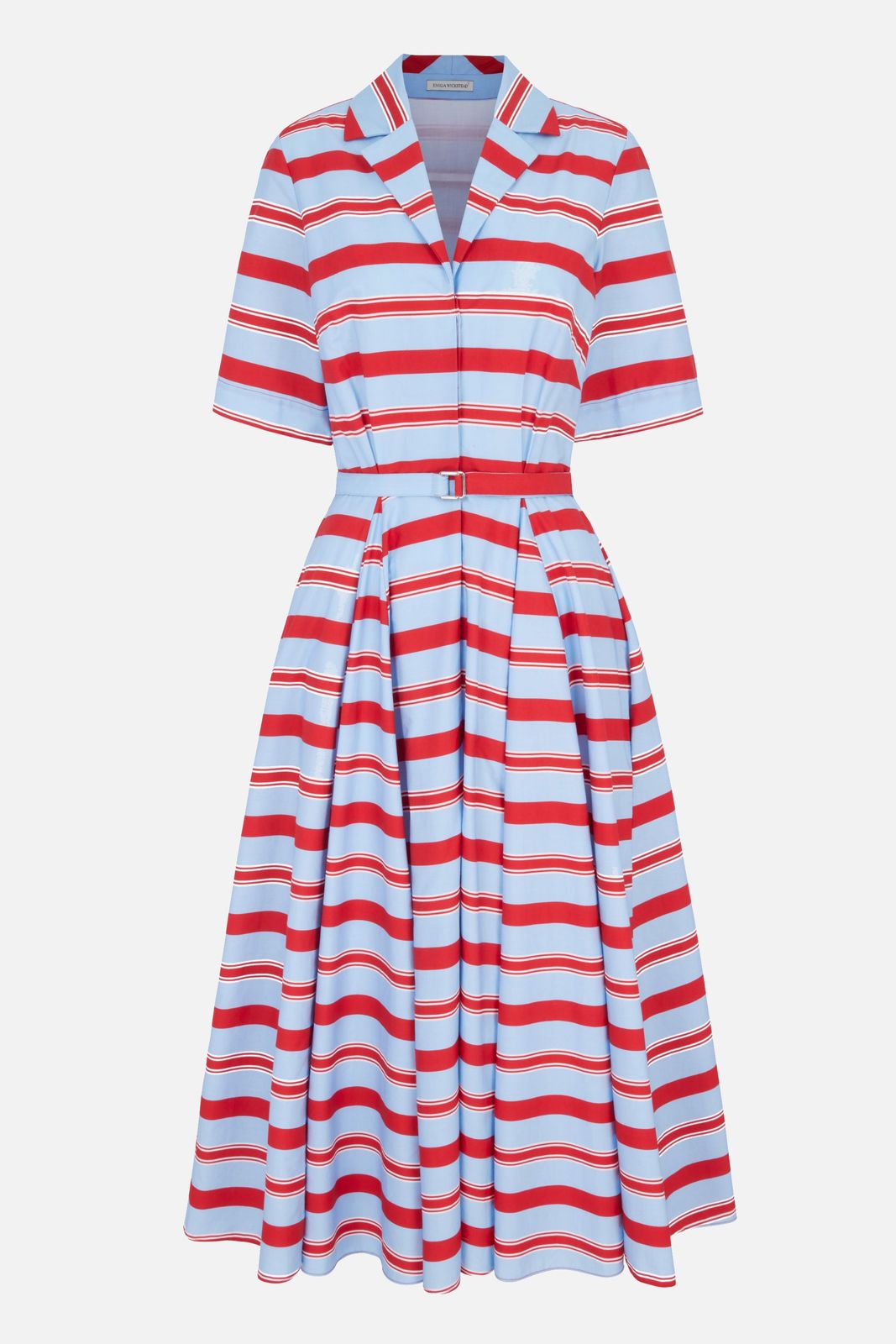 Mella Dress in Blue & Red Striped Cotton Popclan