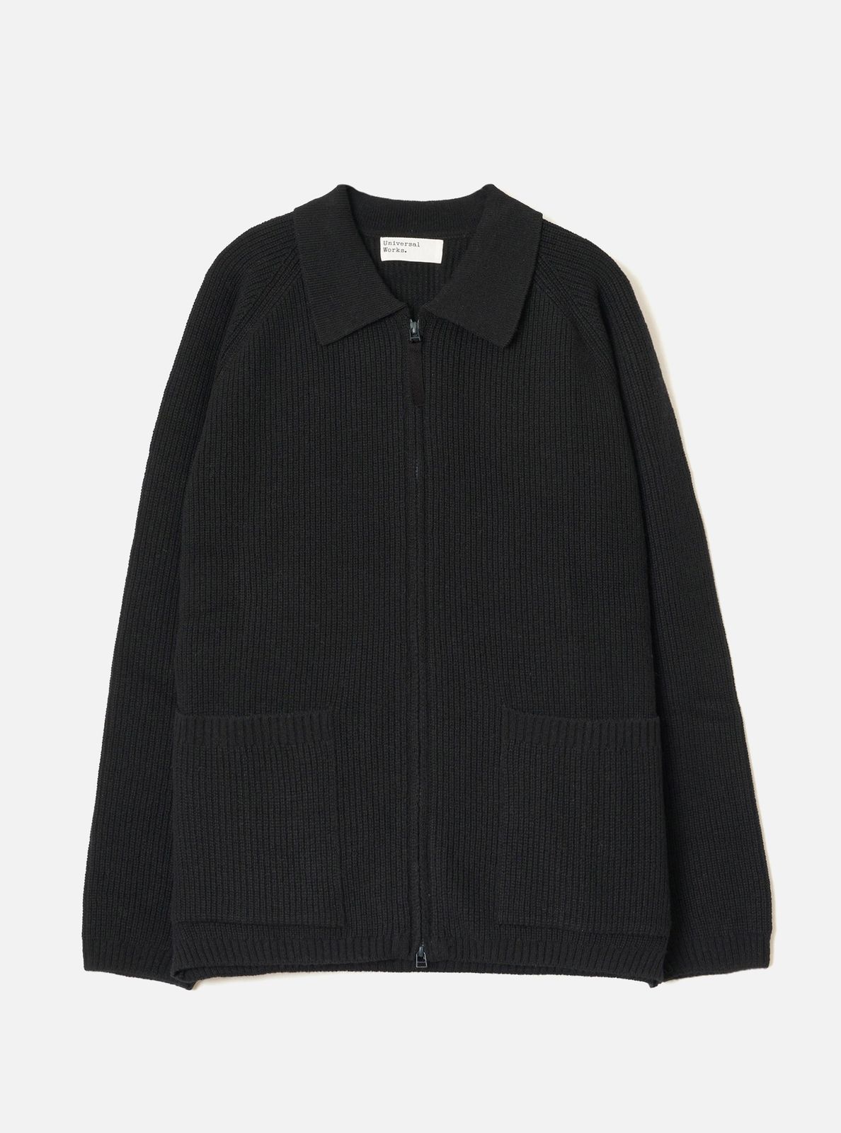 Black Eco Wool Zip Cardigan