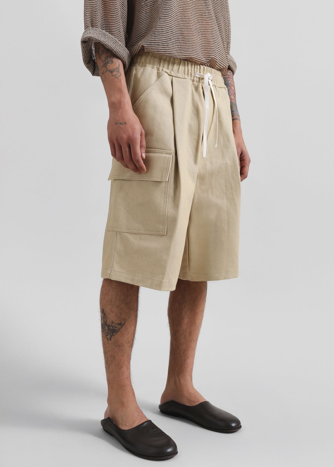 Dunwich Denim Bermuda Shorts - Beige