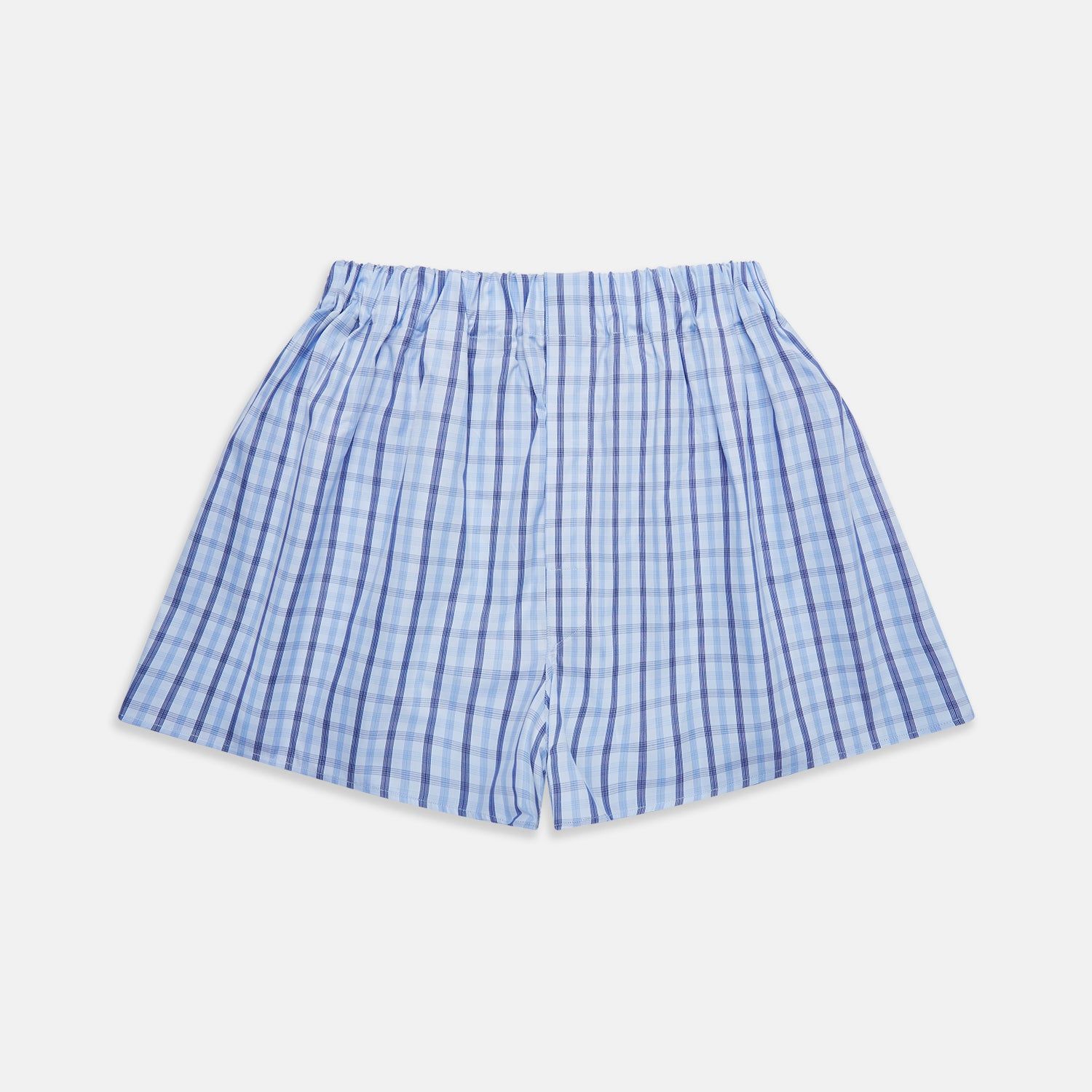 Blue Multi Check Cotton Godfrey Boxer Shorts