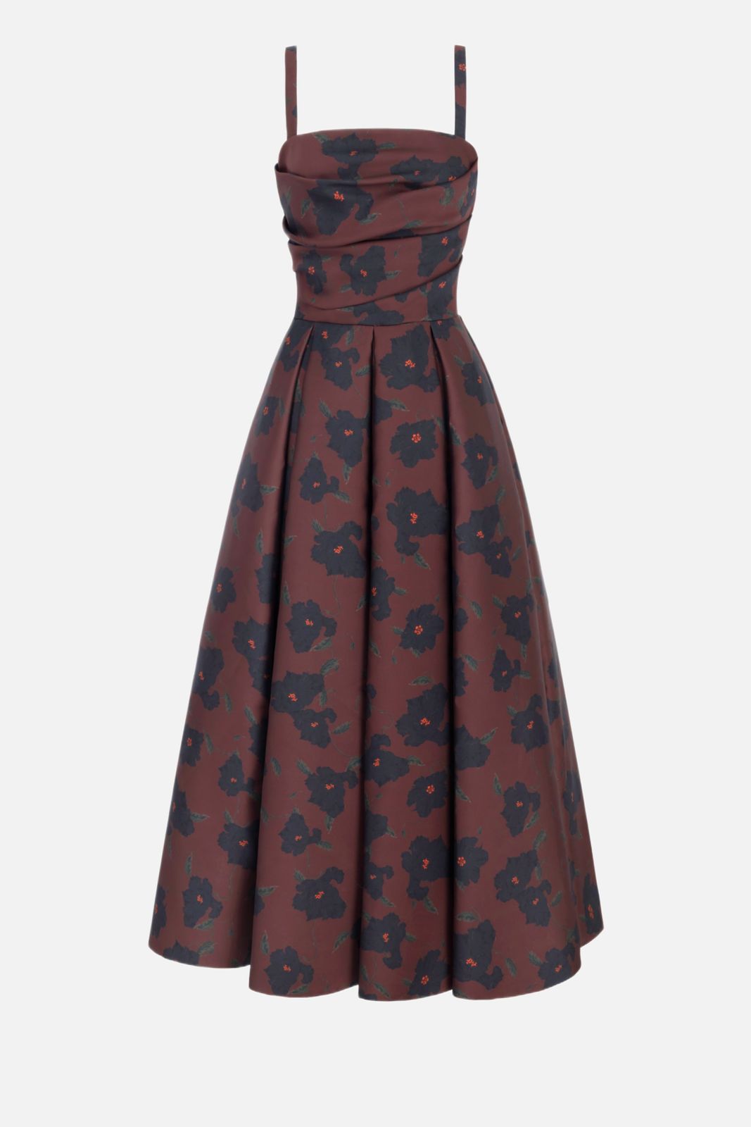 Jannie Dress in Red & Black Breezy Poppy Mikado