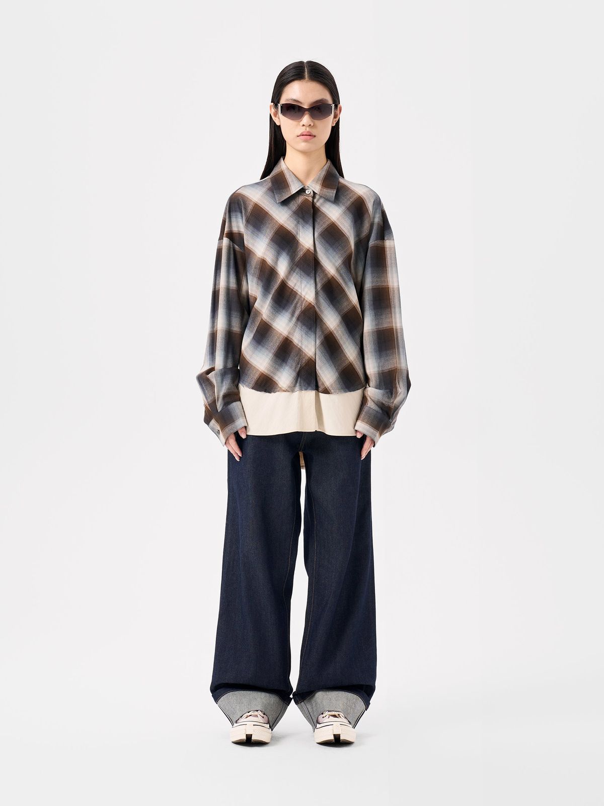 DECONSTRUCTED COLORBLOCK PLAID SHIRT