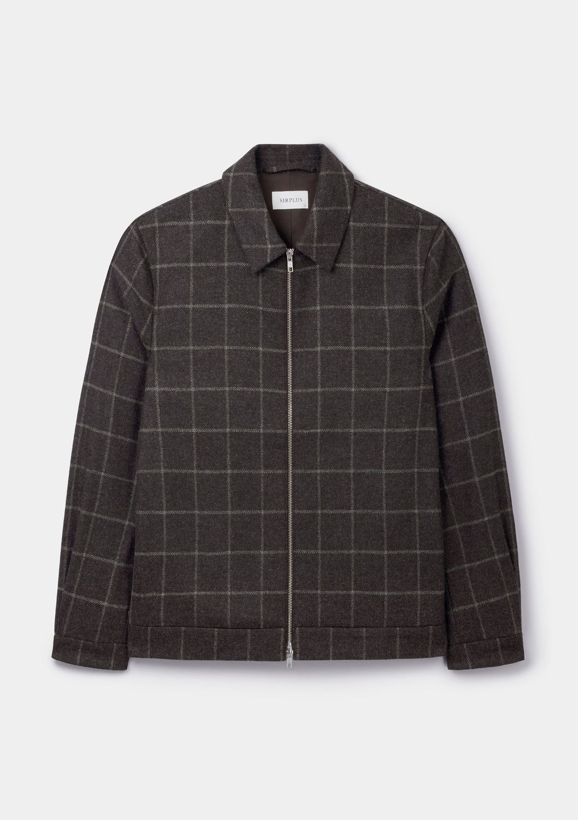 Brown Window Check Zip Jacket