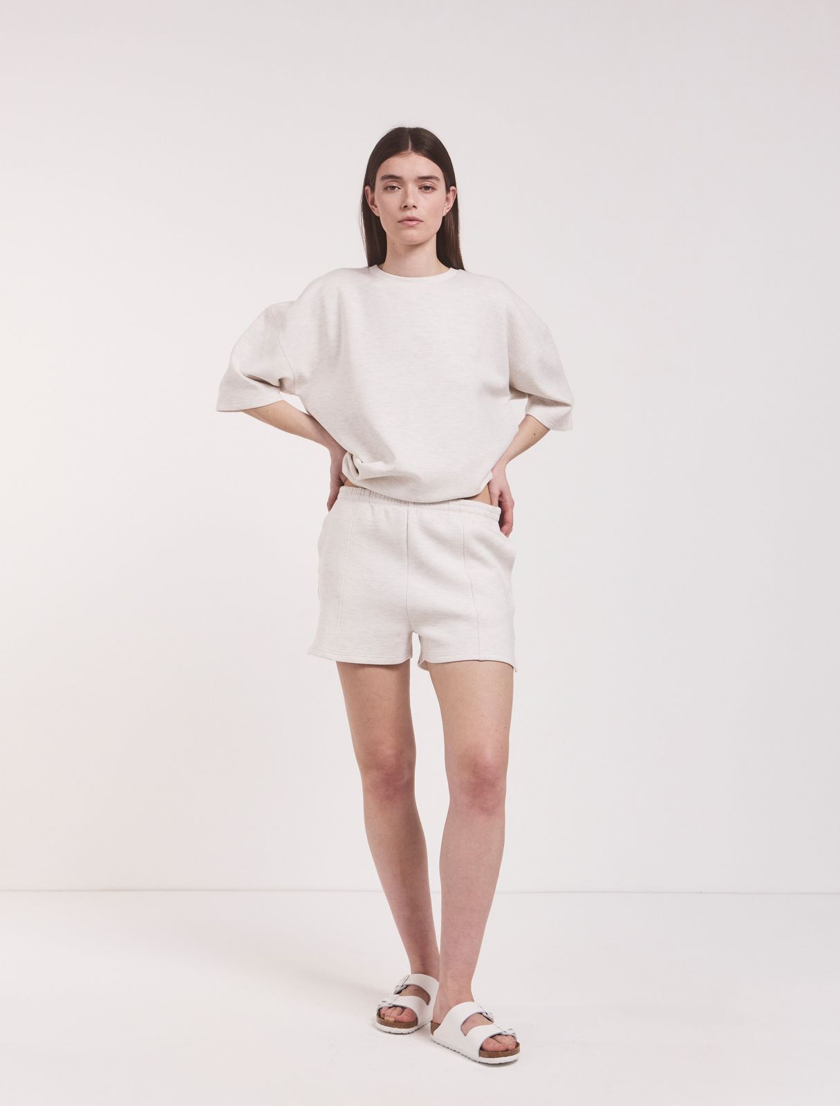 Classic Lounge Shorts in Oatmeal Marl