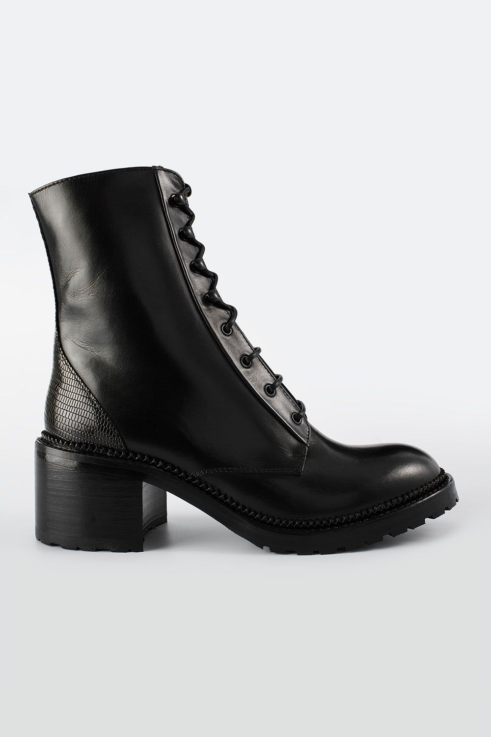 REGENT royal-black lace up boots.
