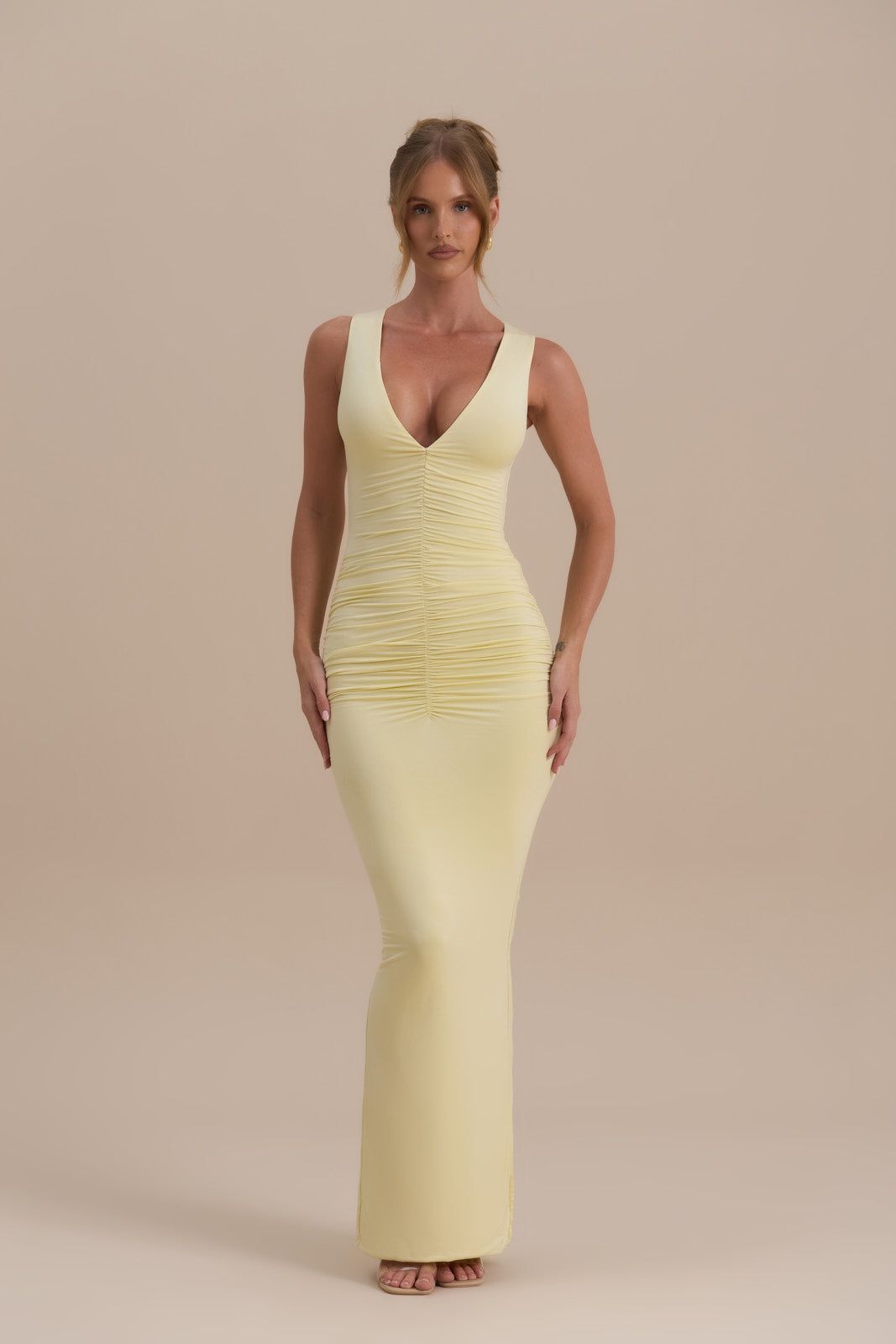 TATE SLEEVELESS MAXI DRESS | LEMON