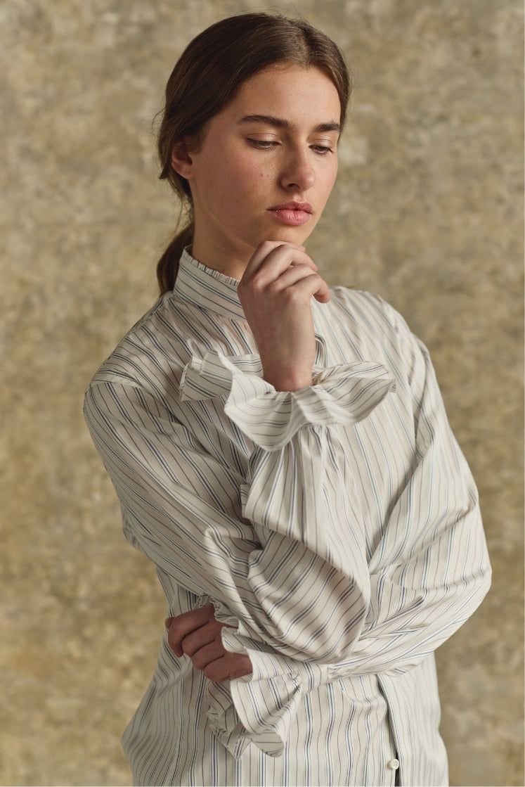 Chemise BOUDOIR Rayée bleu & gris