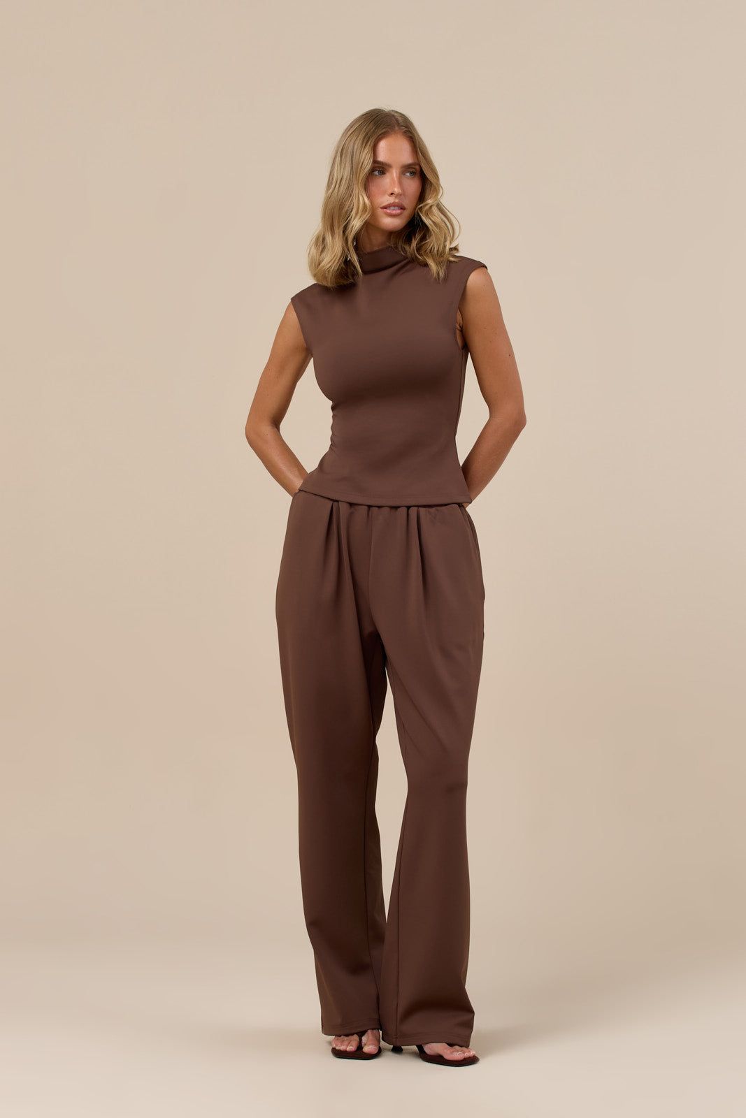 ALEX STRAIGHT LEG TROUSERS | CHOCOLATE