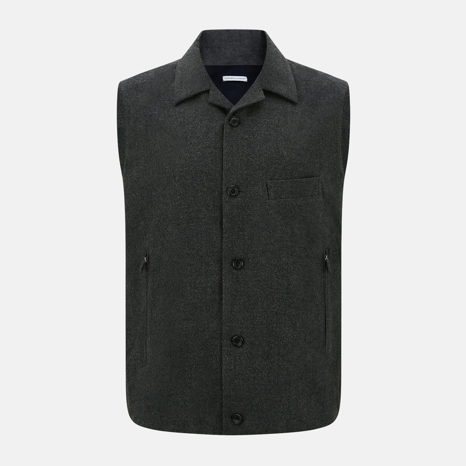 Graphite Melange Collared Single-breasted Waistcoat