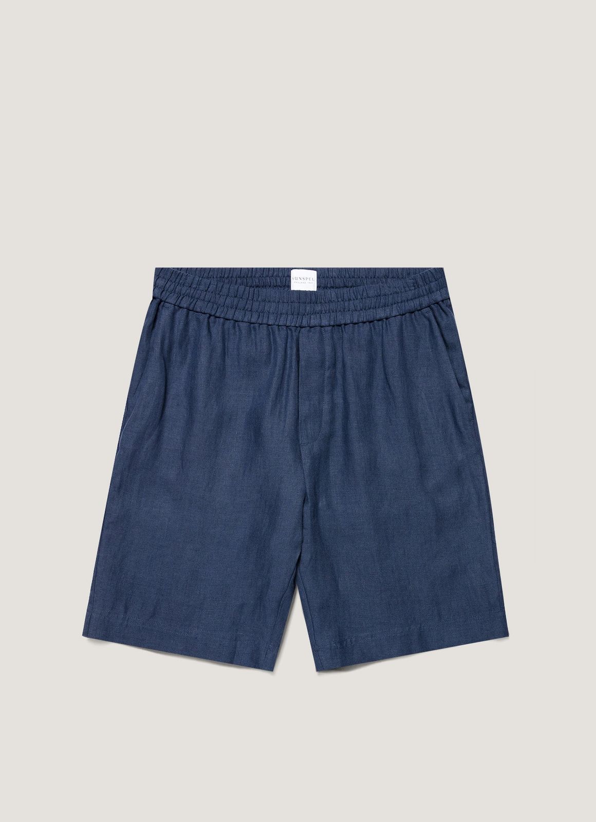 Men's Linen Drawstring Short in Light Navy