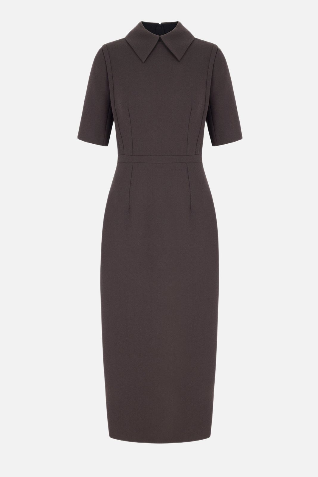 Valletta Dress Chocolate Single Wool Crepe