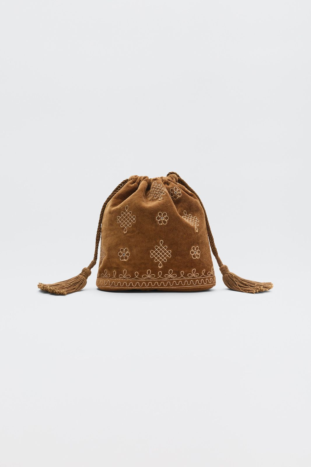 Orla  -  Waffle Soutache Embroidery Brown