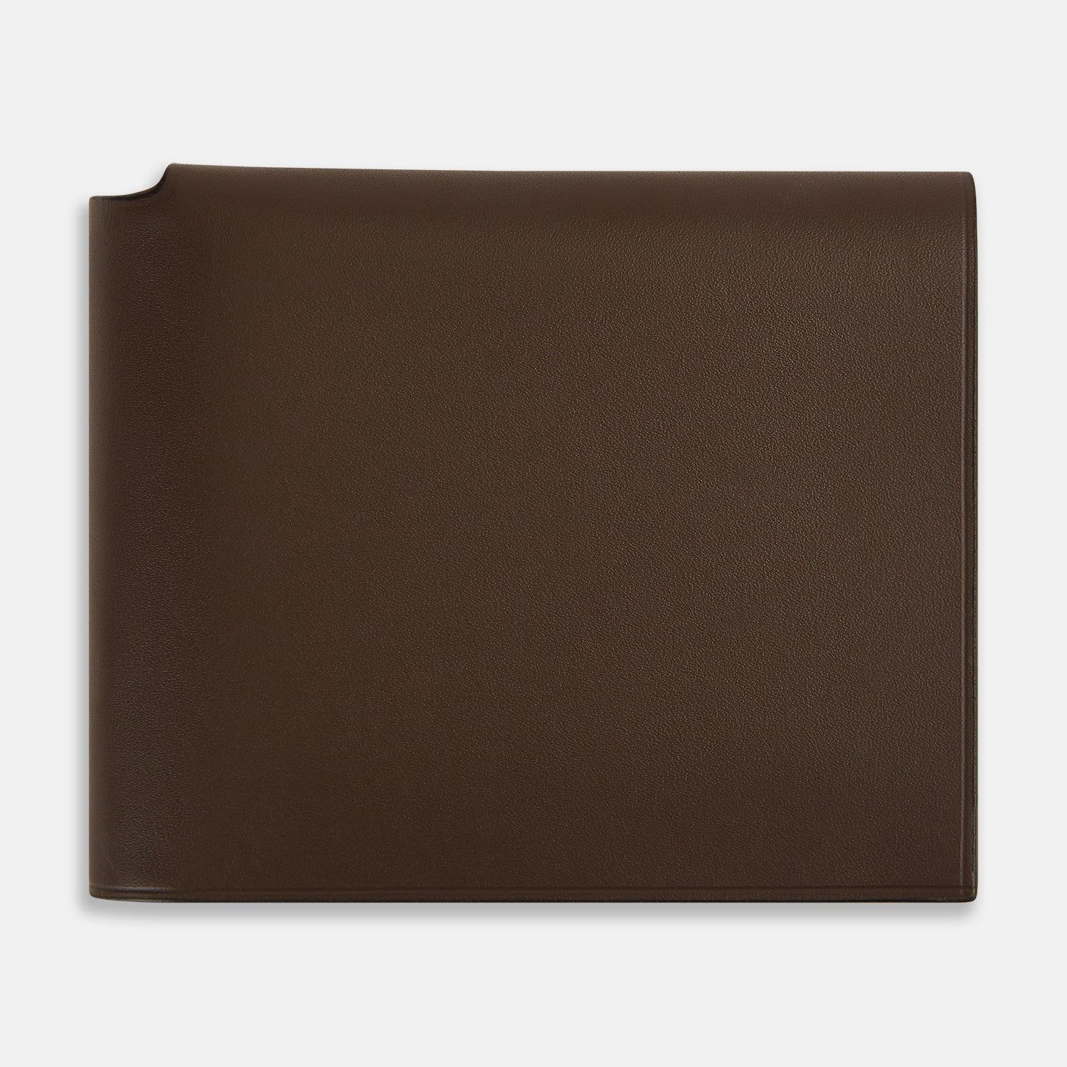 Dark Chocolate  Leather Trifold Card Holder with Metal Money Clip