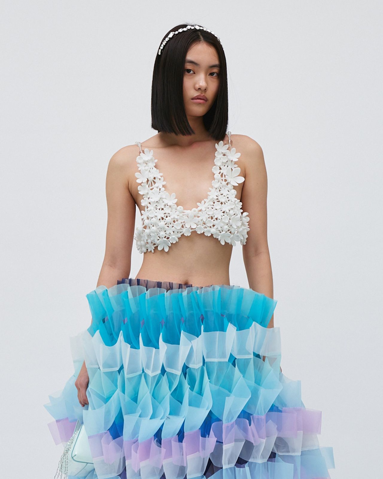 3D PRINTED CLUSTERED FLOWER BRA
