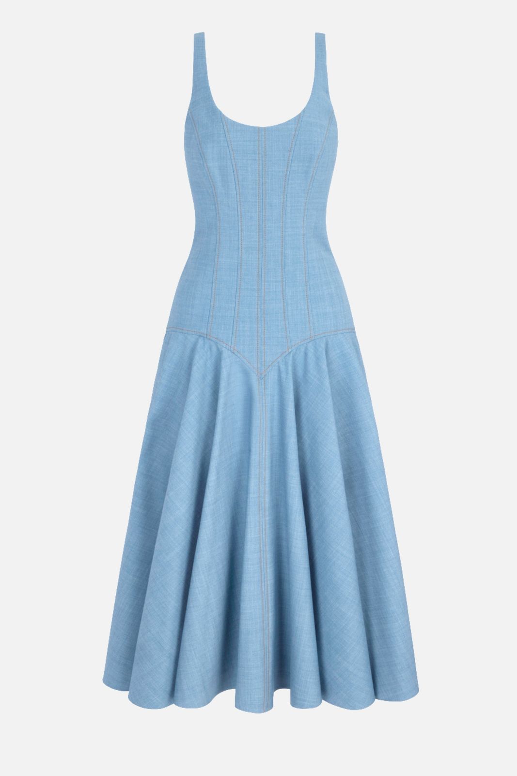 Harmoni Dress In Blue Melange Summer Wool