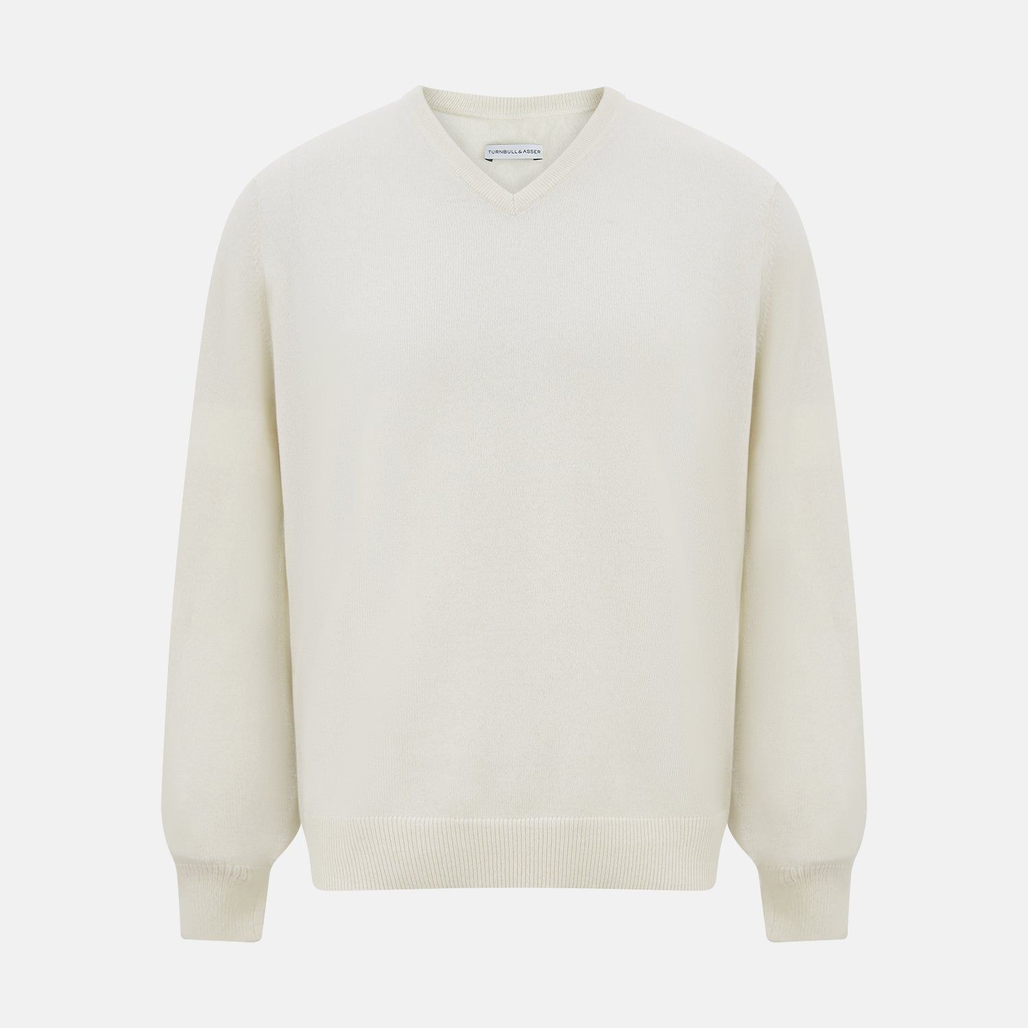 White Cashmere V-Neck Jumper