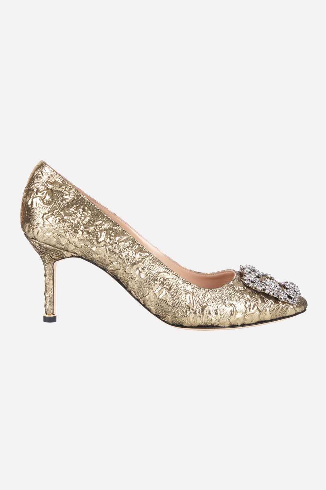 Hangisi Pump in Gold Double Warp Floral