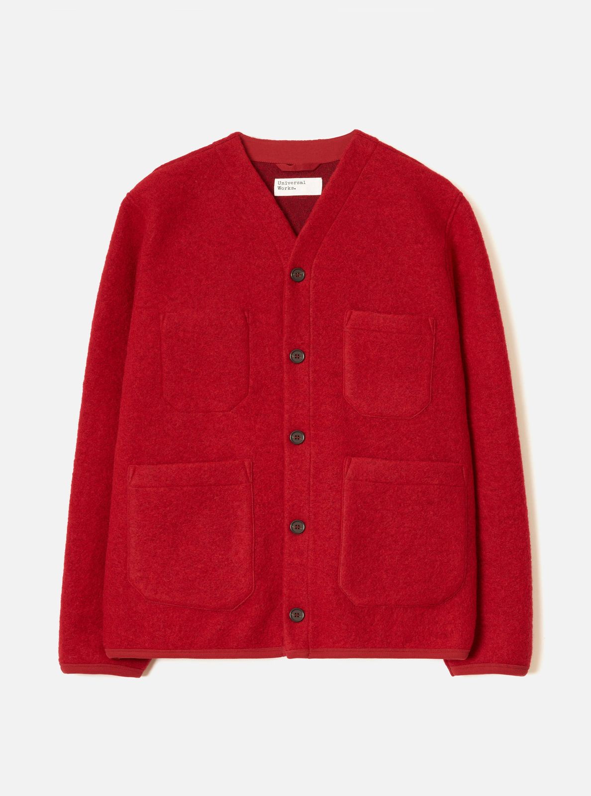 Scarlet Wool Fleece Cardigan