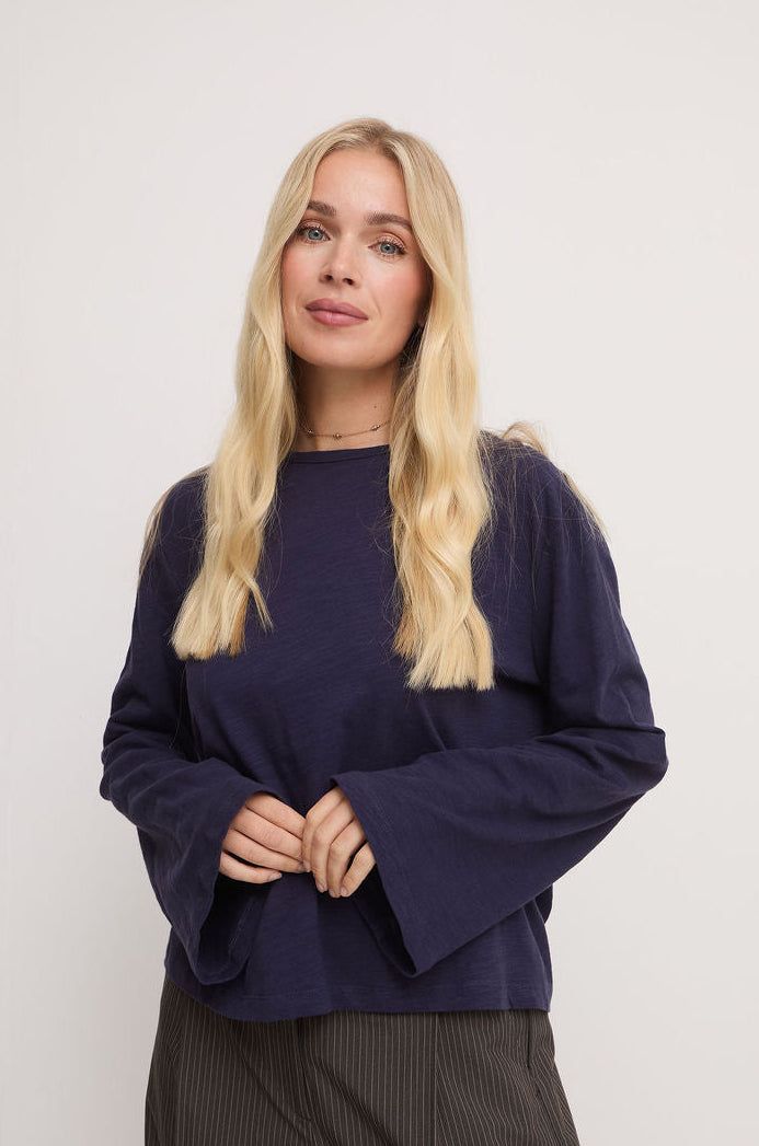Celine Navy Cotton Top