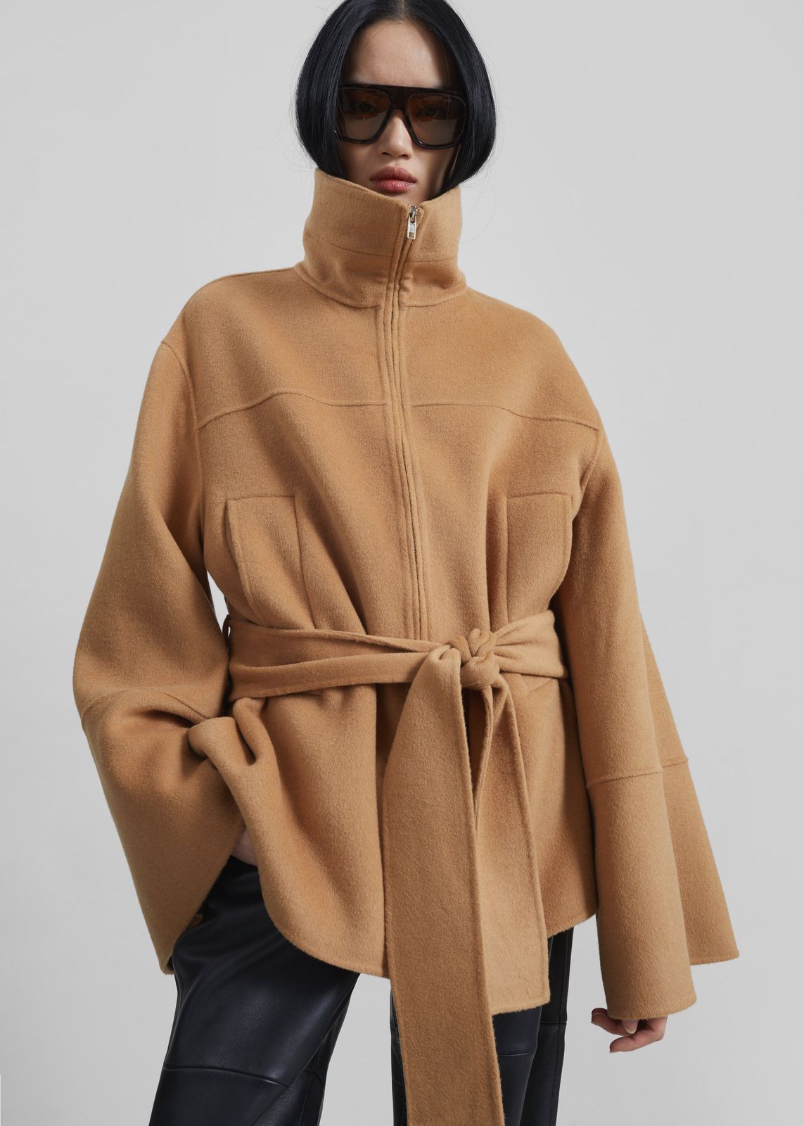 Imphal Belted Wool Jacket - Camel