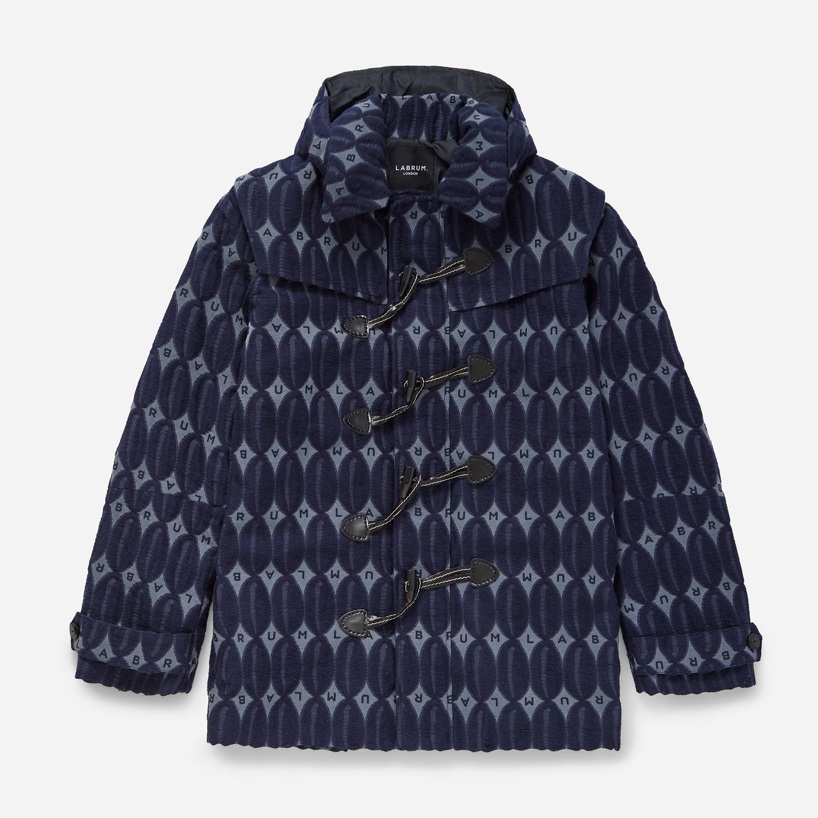 Navy Monogram Duffle Coat