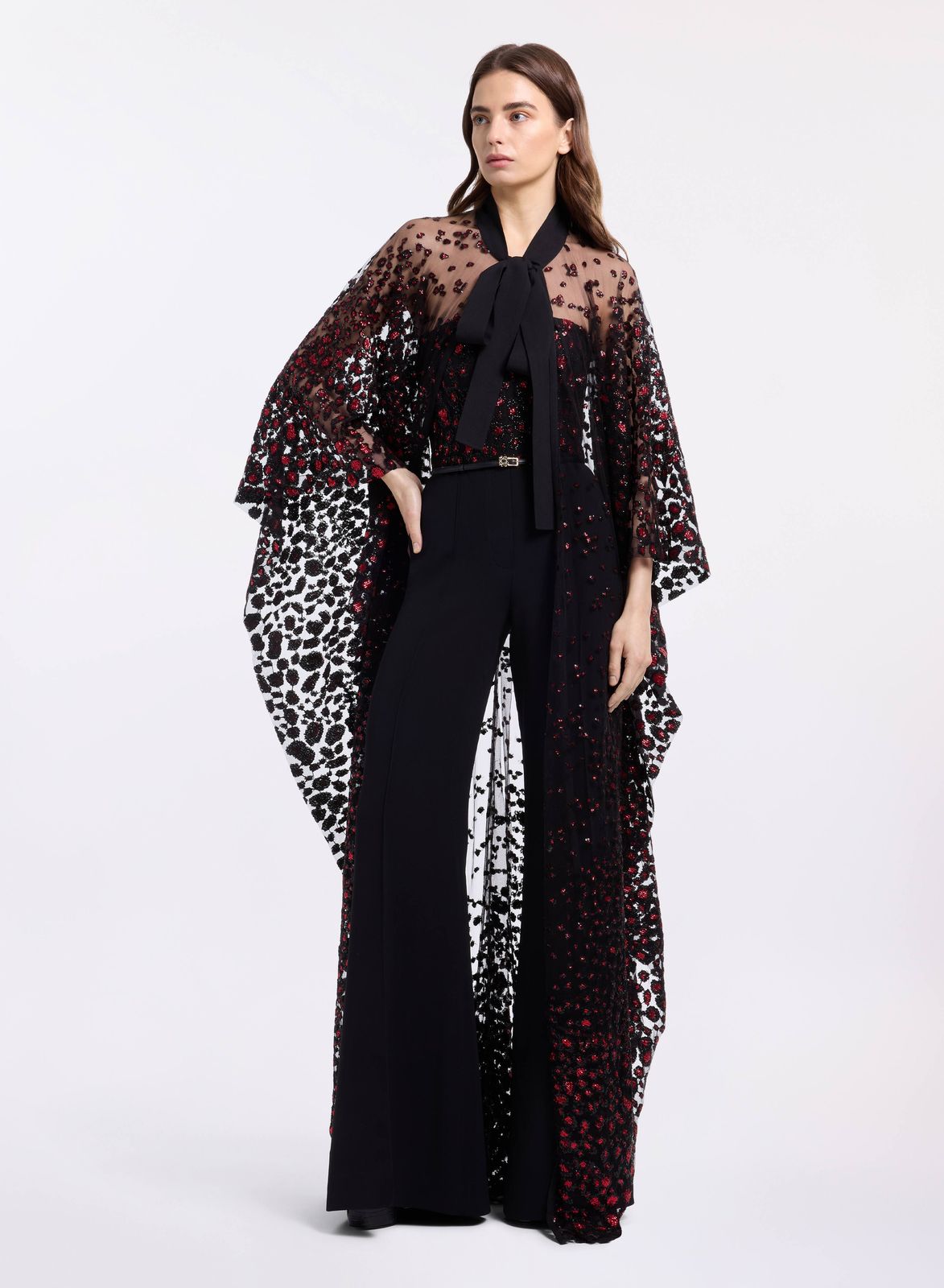 Sequin Embroidered Tulle Cape