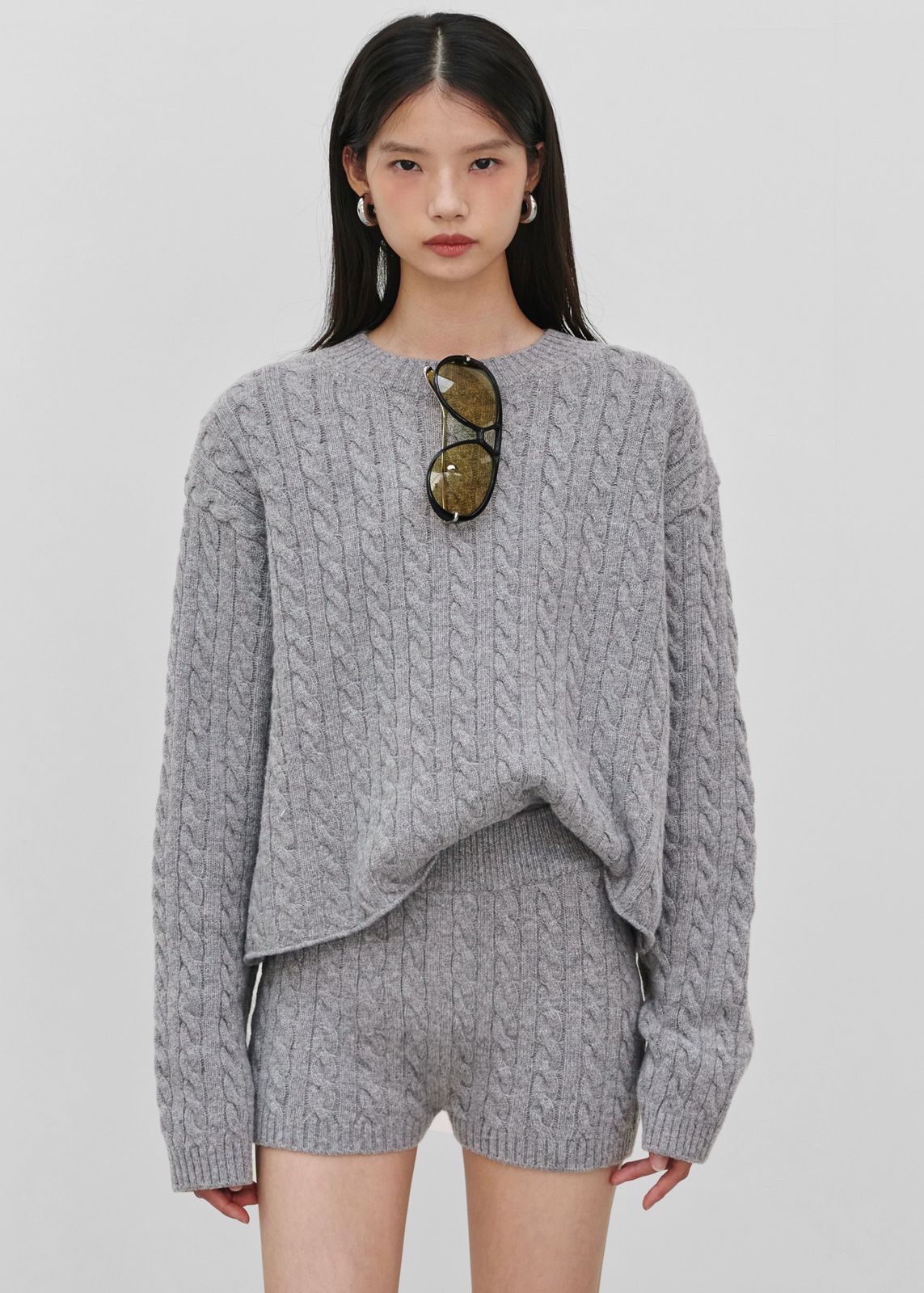 Brisbane Cropped Boxy Sweater - Grey