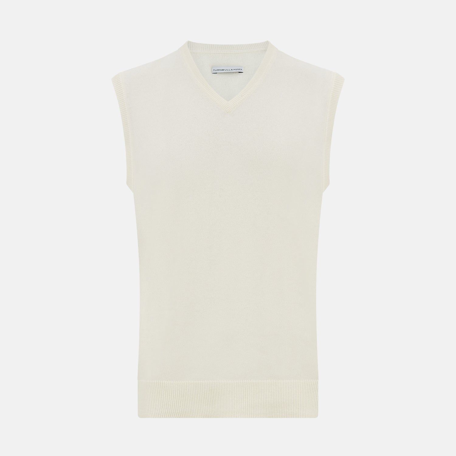 White Cashmere V-neck Vest
