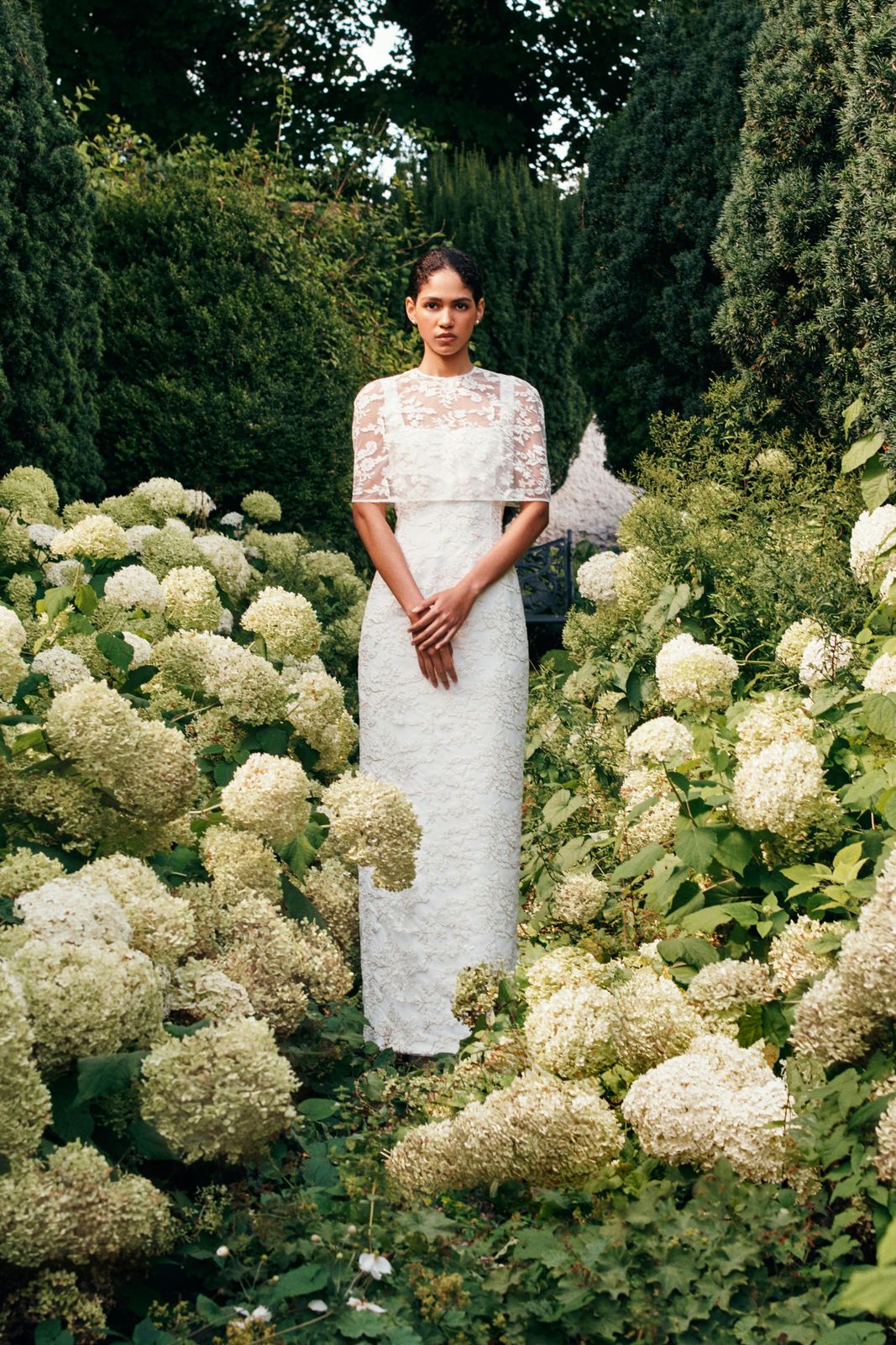 Valens Bridal Capelette in Ivory Embroidered Lace