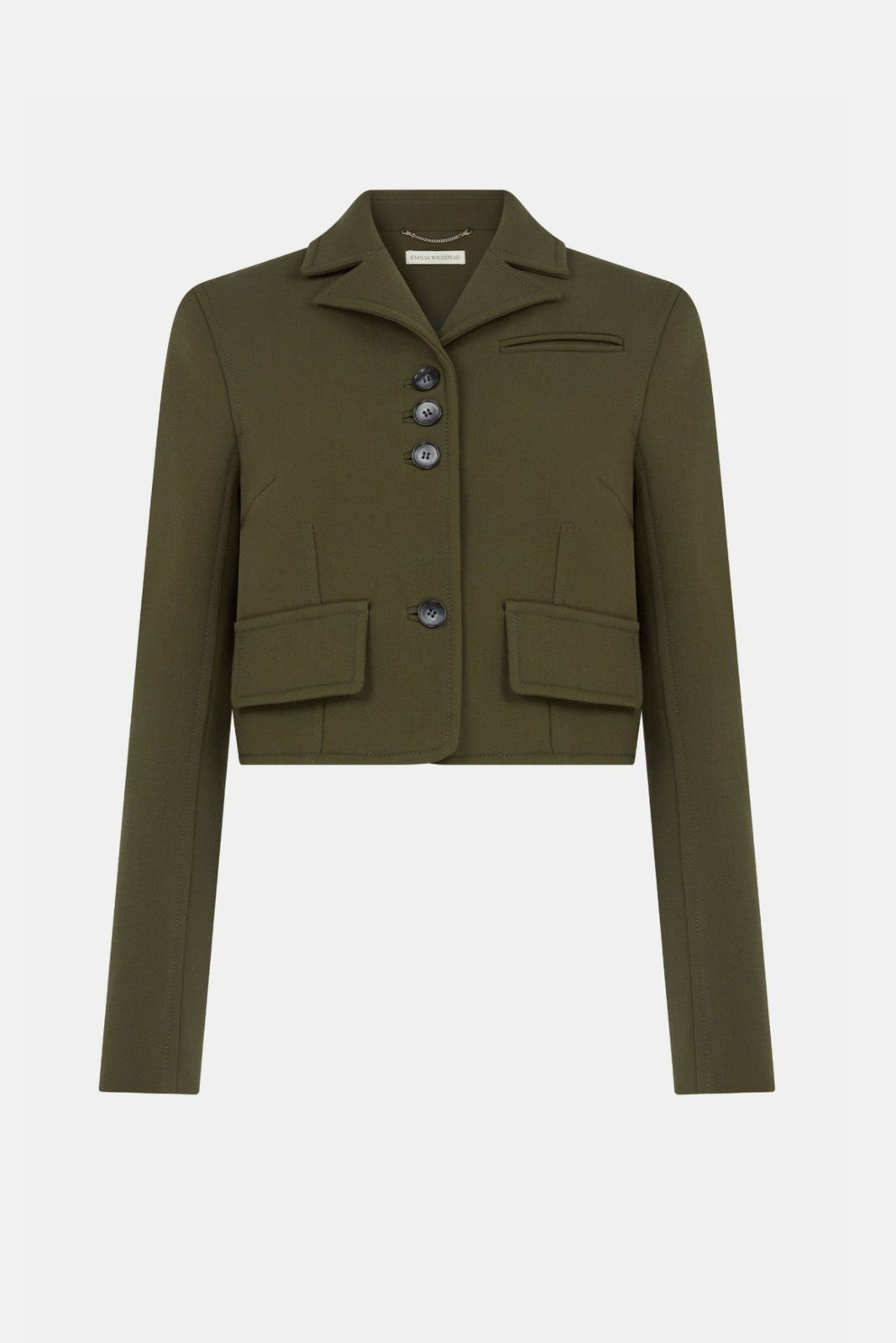 Chapel Jacket in Military Green Birdseye Suiting