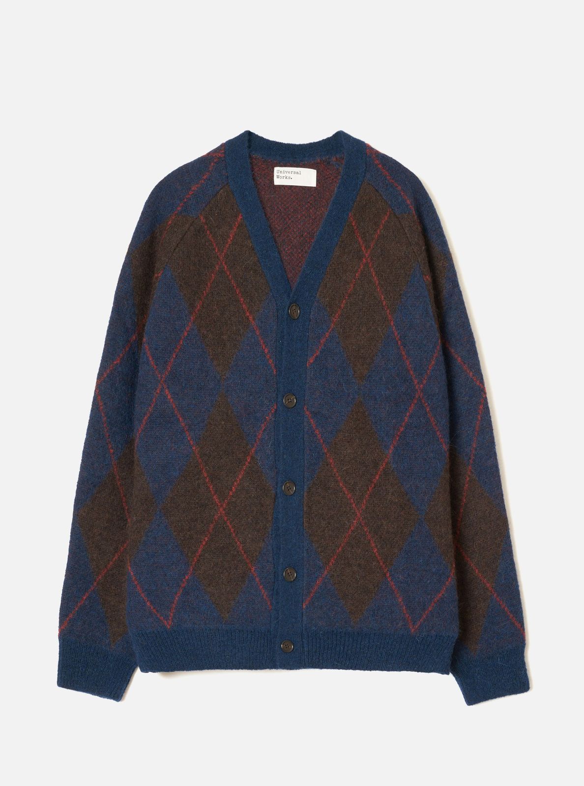 Navy Alpaca Argyle David Cardigan