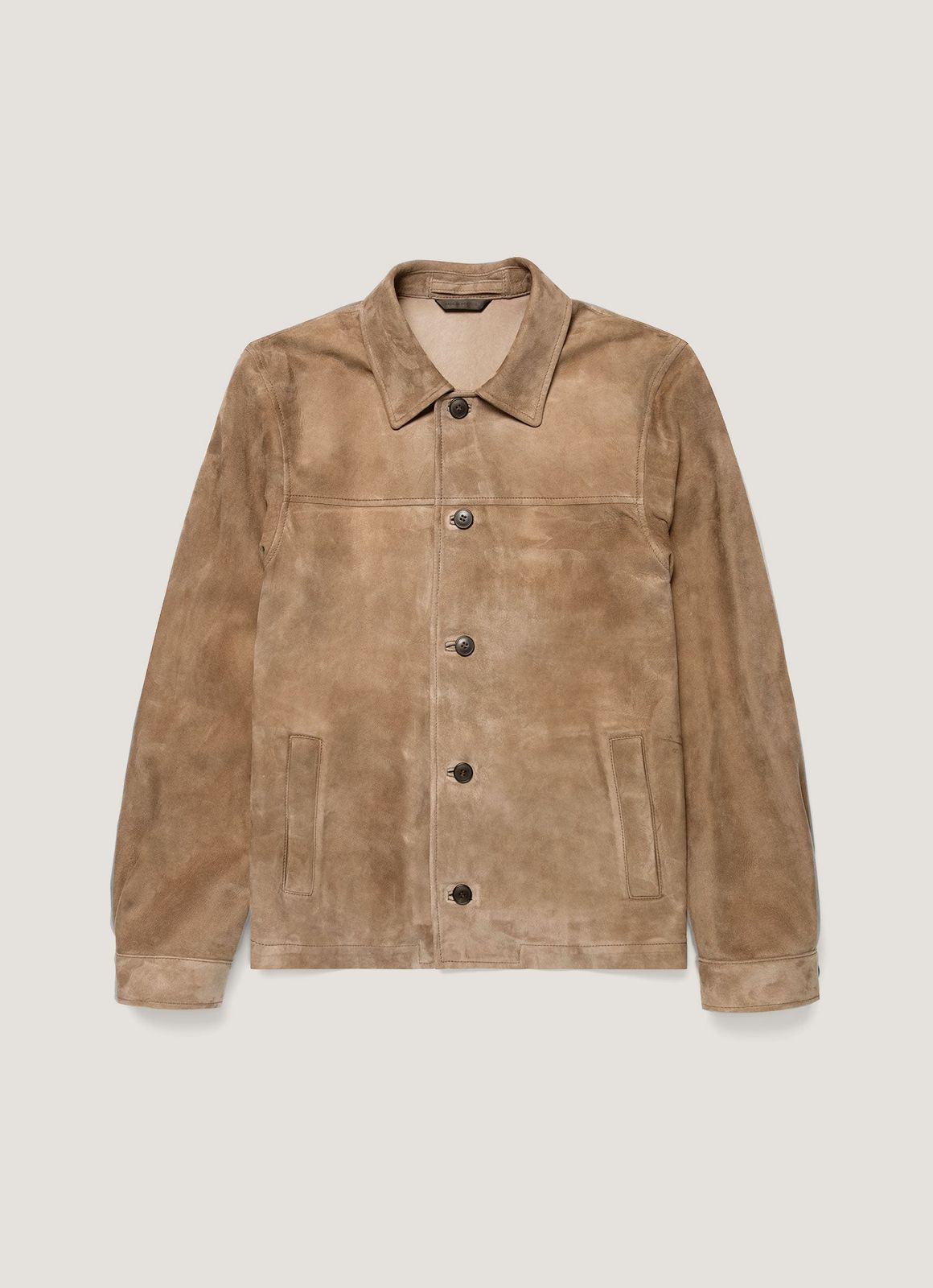 Men's Suede Jacket in Light Tan