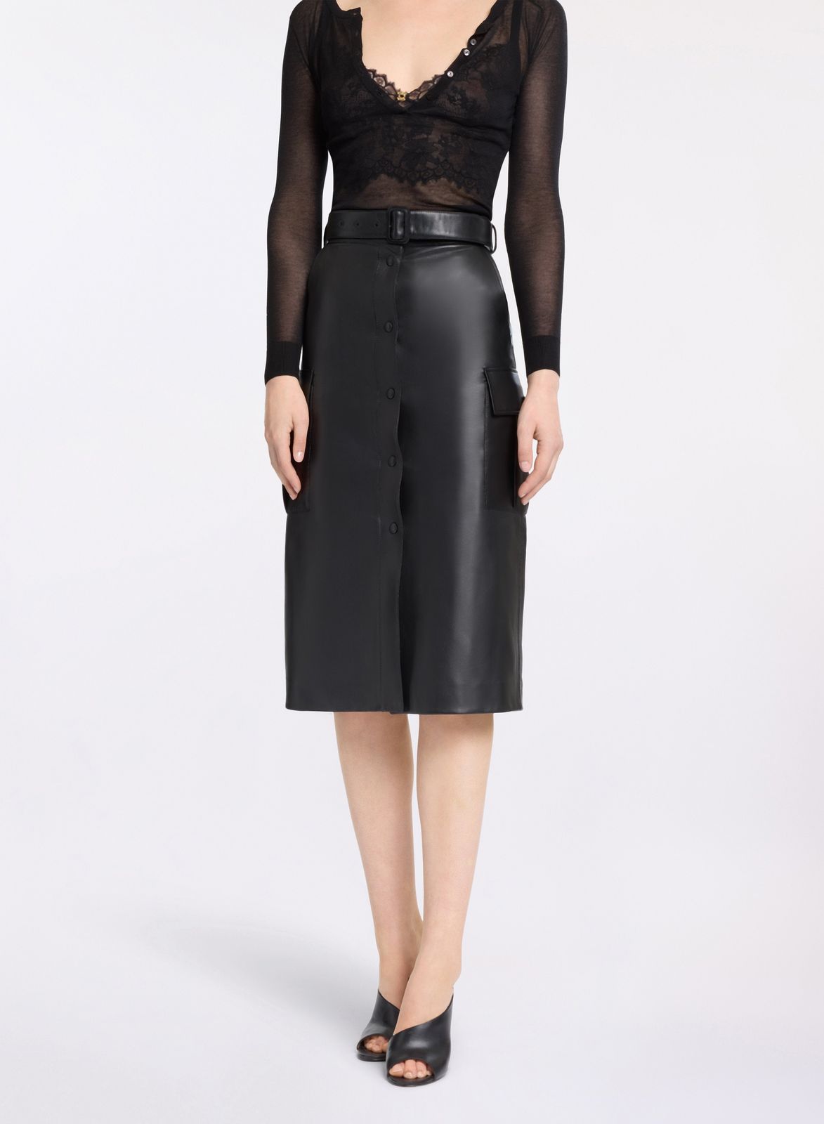 Leather Midi Skirt