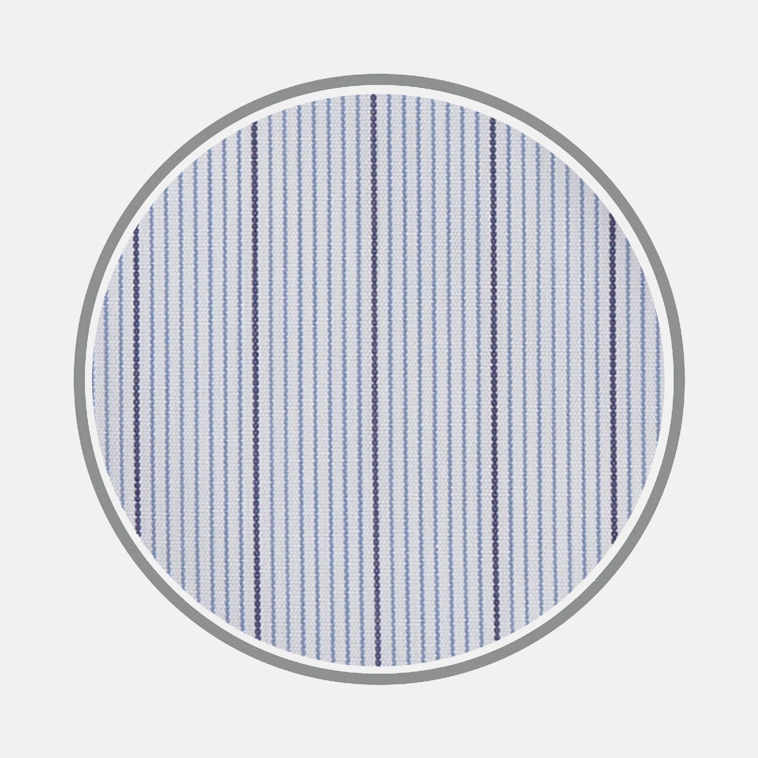 Blue and Navy Fine Stripe Cotton Fabric