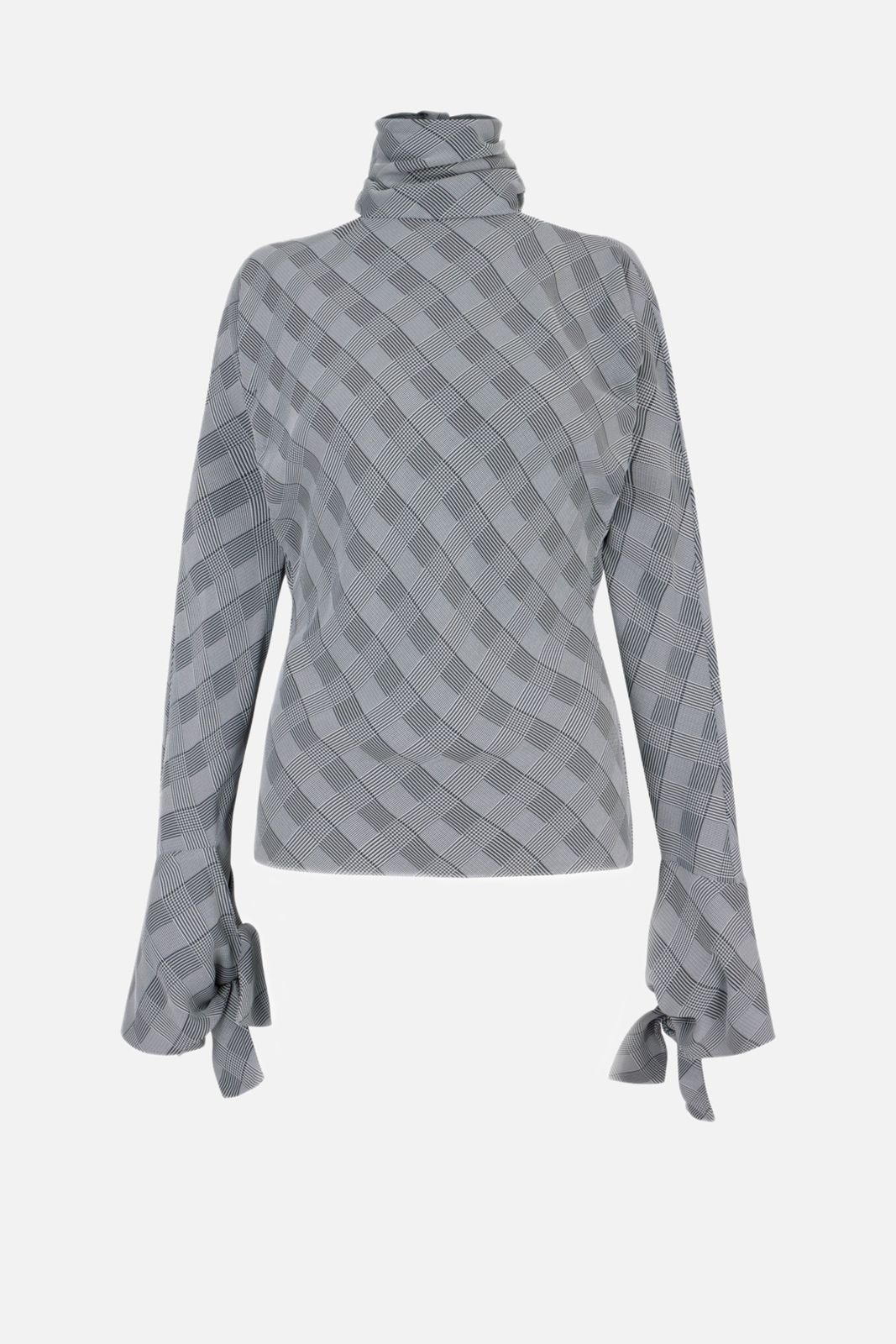 Emilienne Top in Black & White Prince of Wale Check