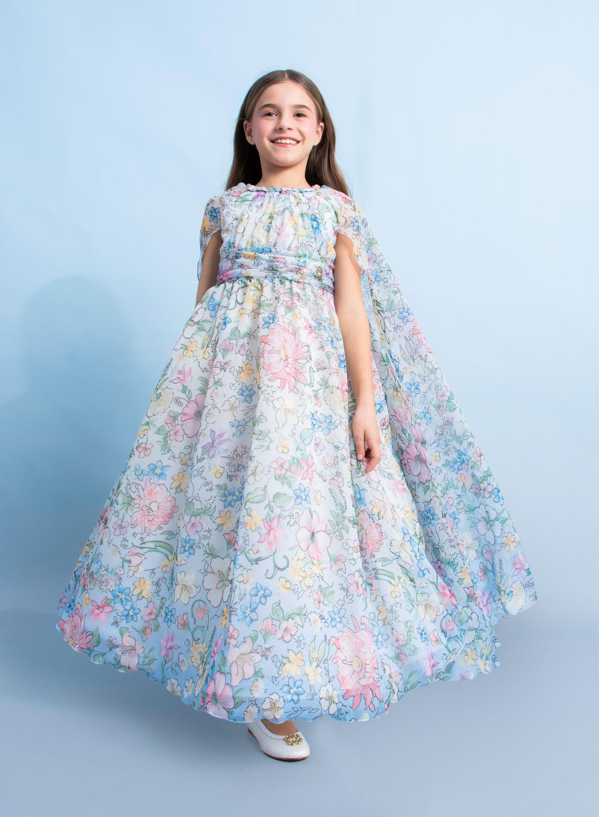 Floral Print Organza Dress