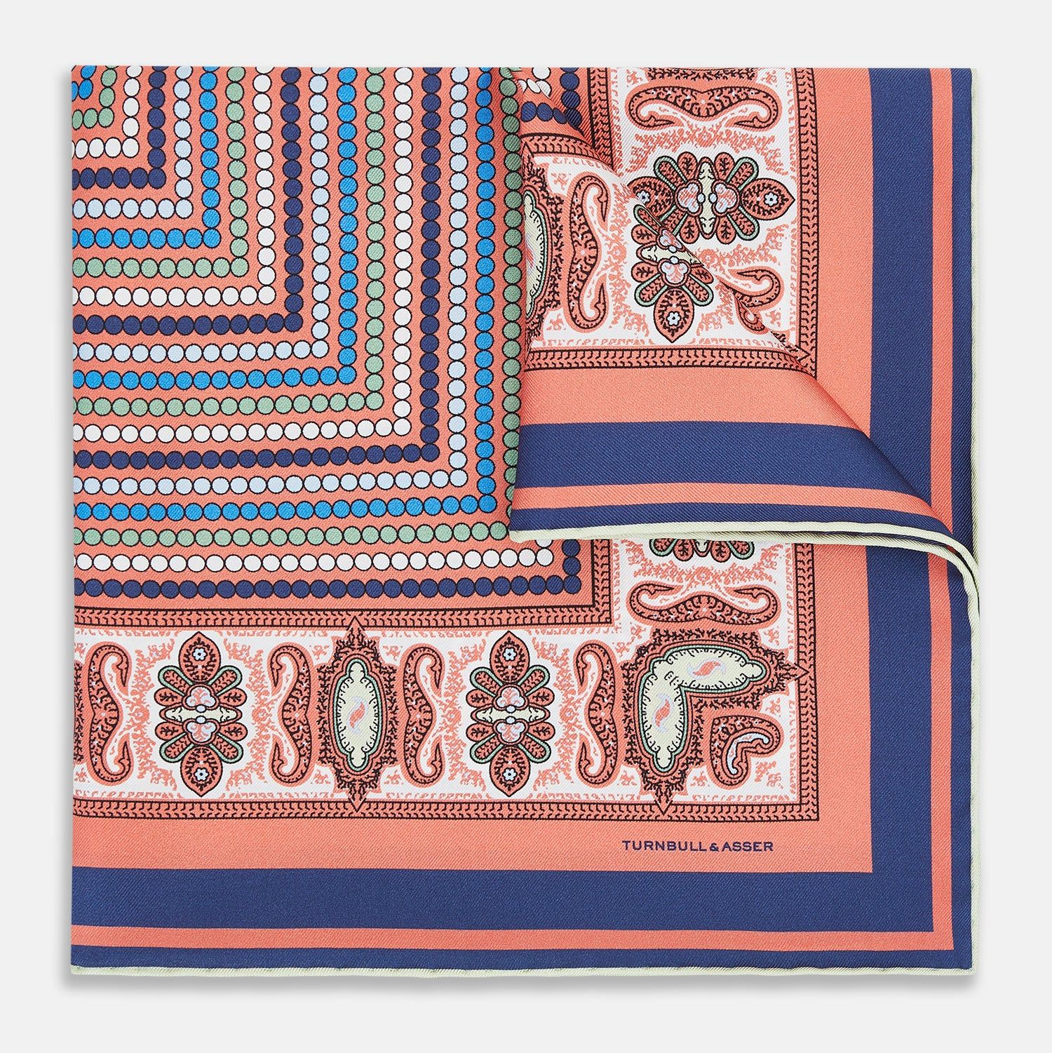 Orange Dots and Paisley Silk Pocket Square