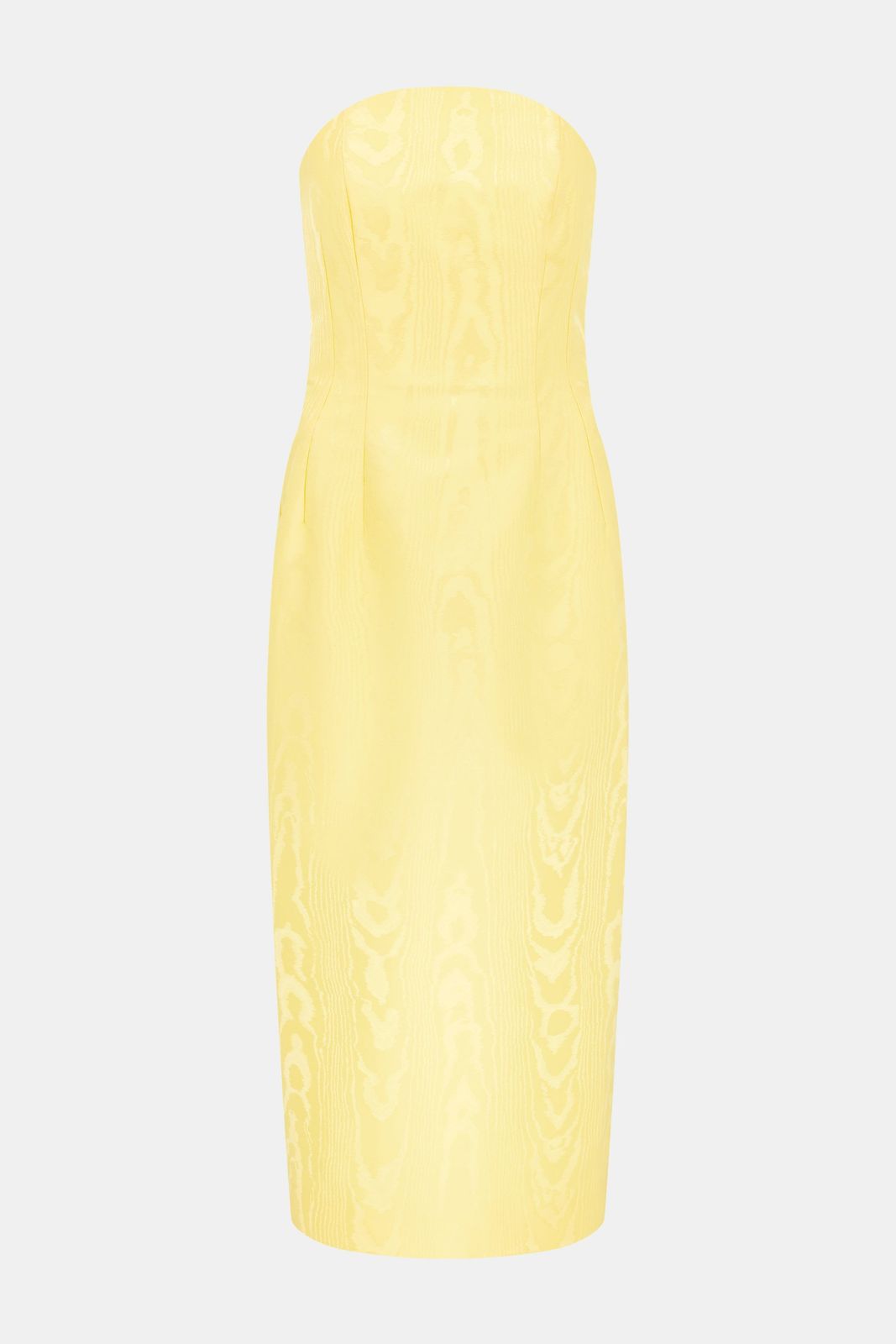 Hailee Dress In Lemon Moire Mikado