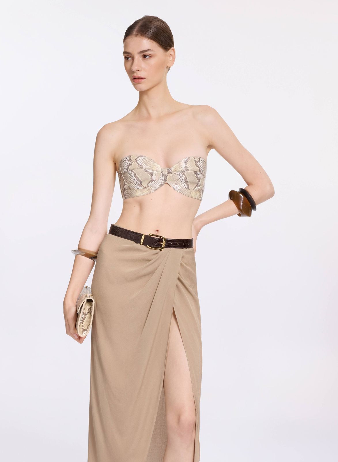 Python Leather Bralette