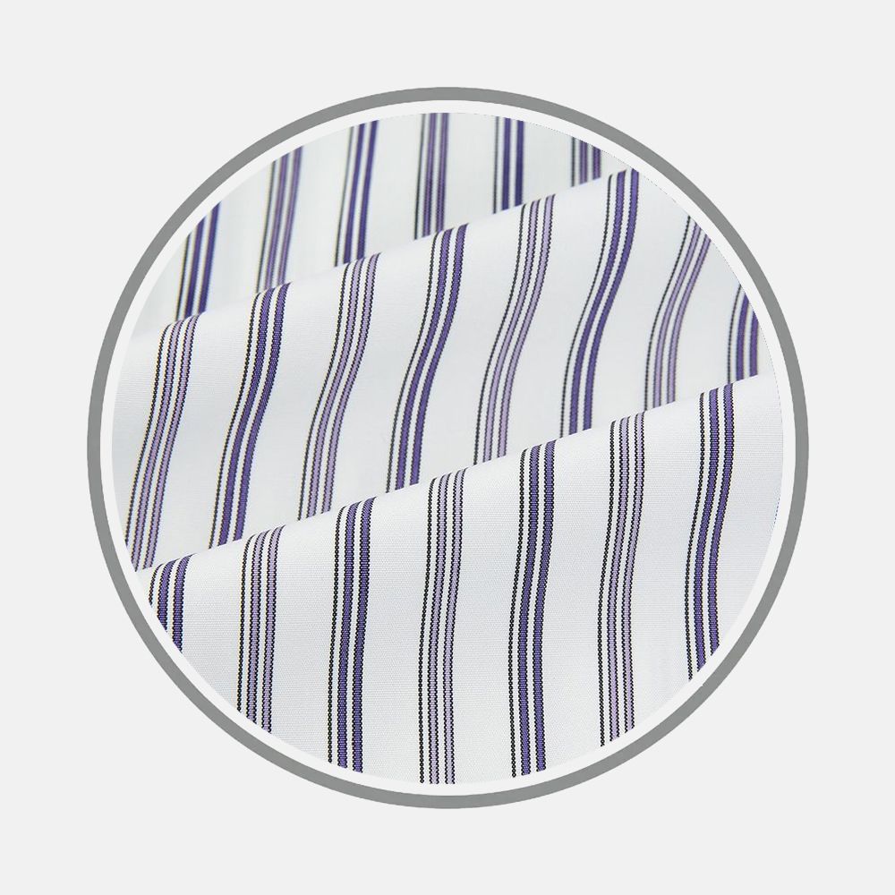 Sapphire Blue Multi Track Stripe Fabric