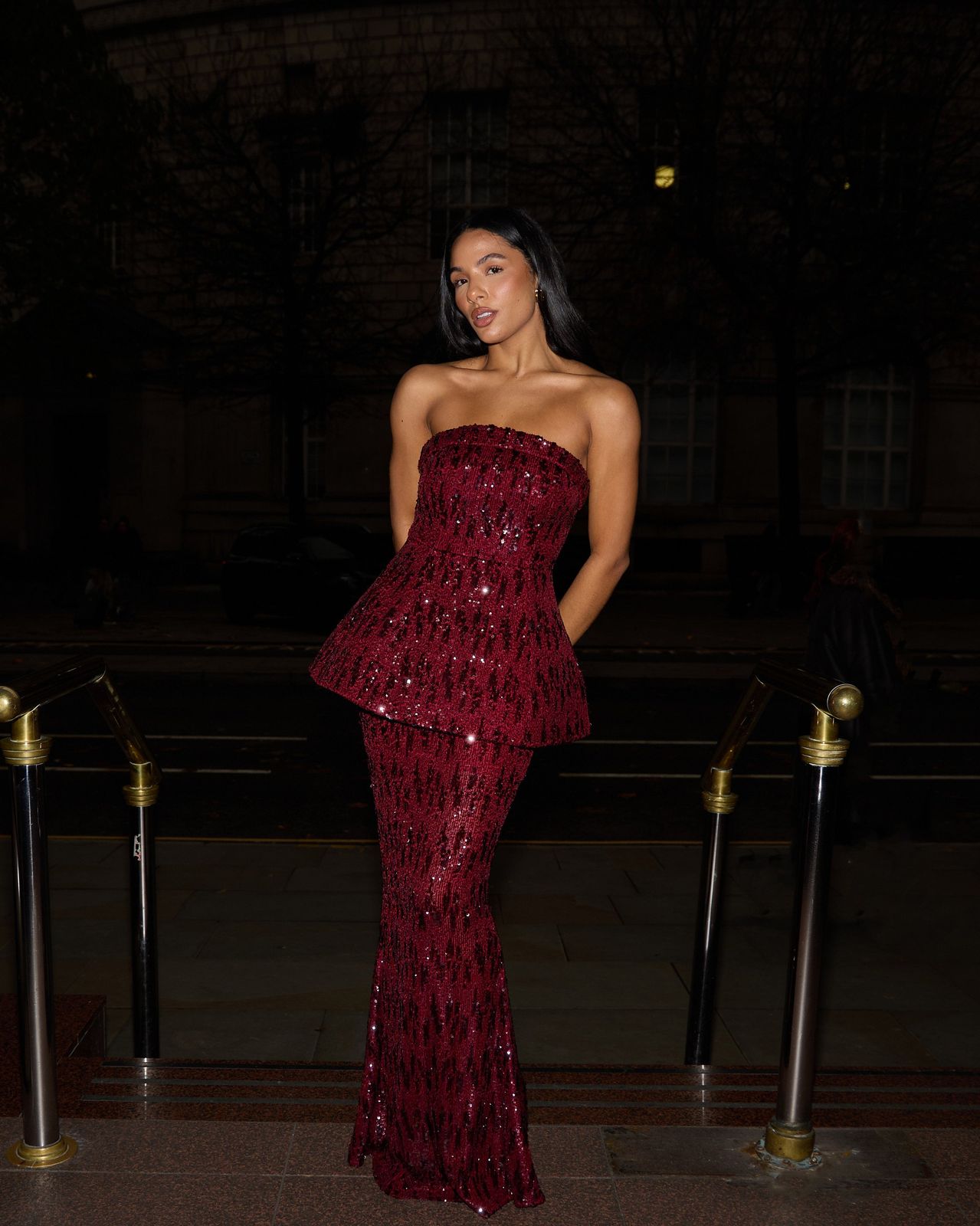 SCARLETT MAXI SKIRT | WINE SEQUIN