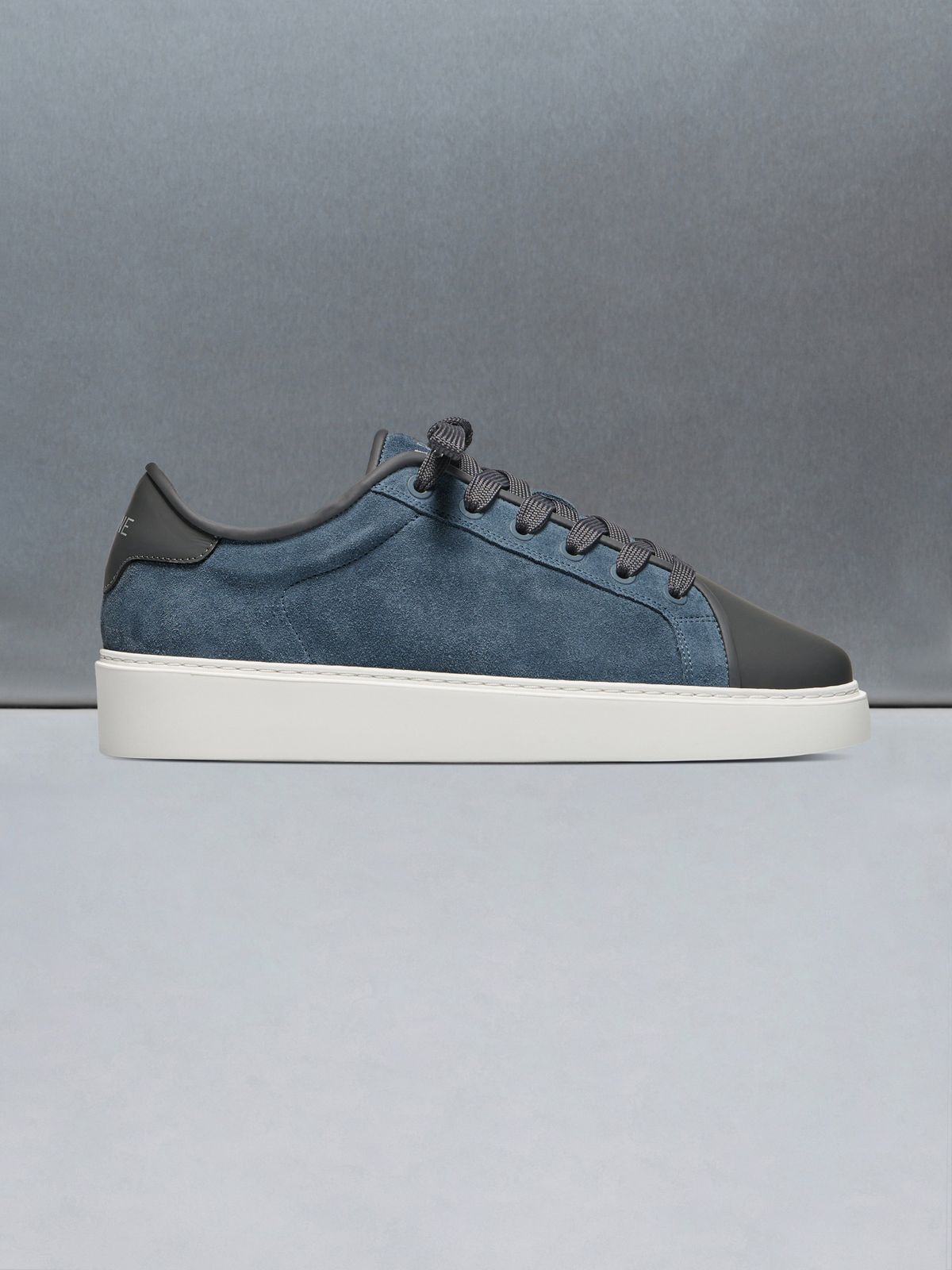 Mid Leather Toe Cap Trainer in Air Force Blue