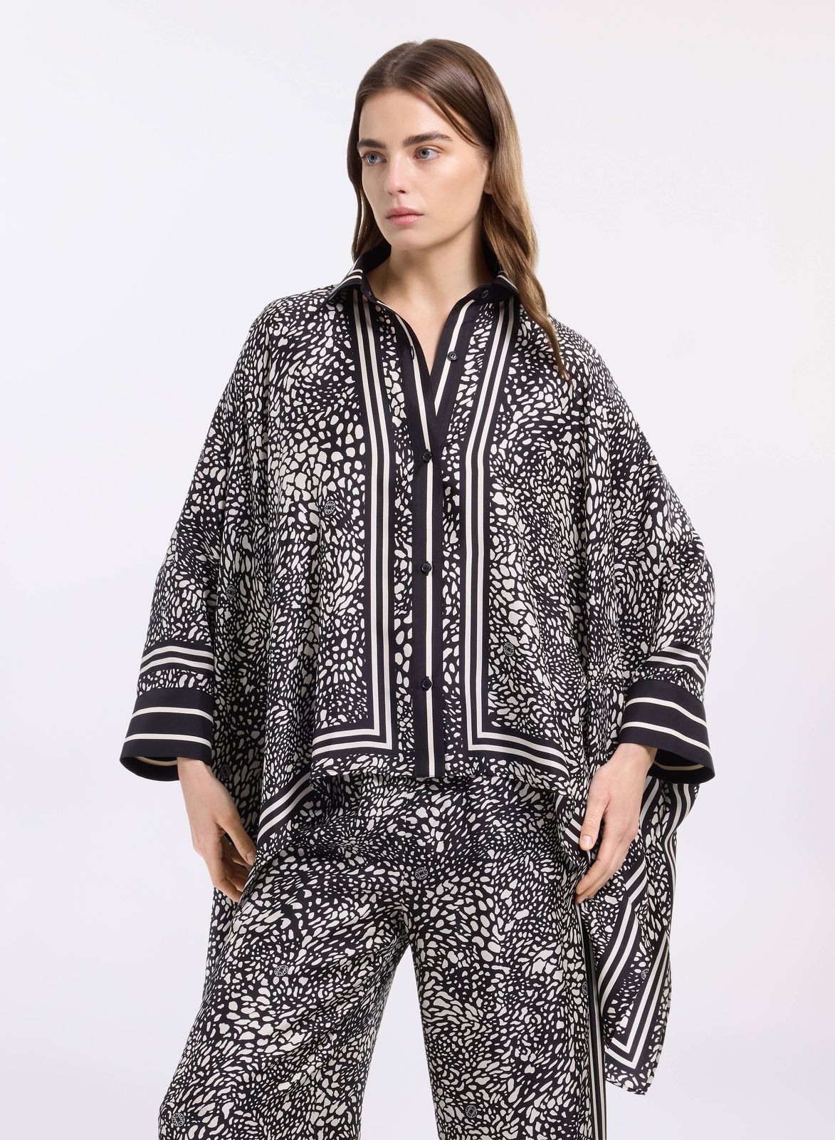 Oversized Printed Twill Shirt