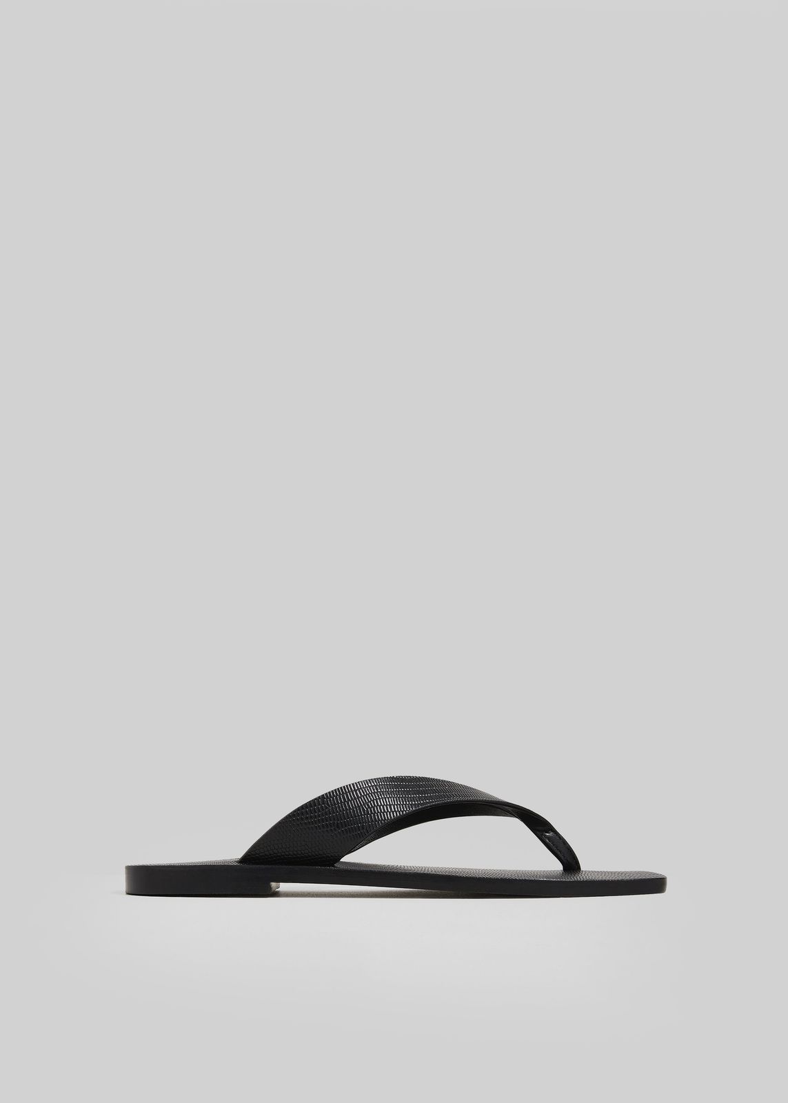 A.Emery The Kinto Sandals - Black Embossed Lizard
