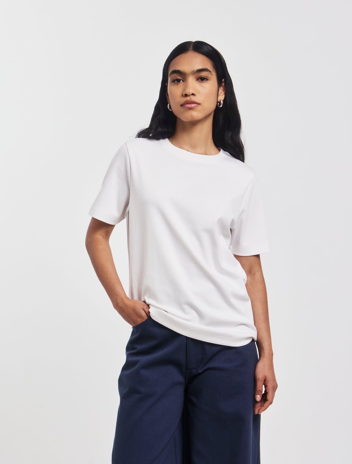 Compact Cotton Oversized T-Shirt in White