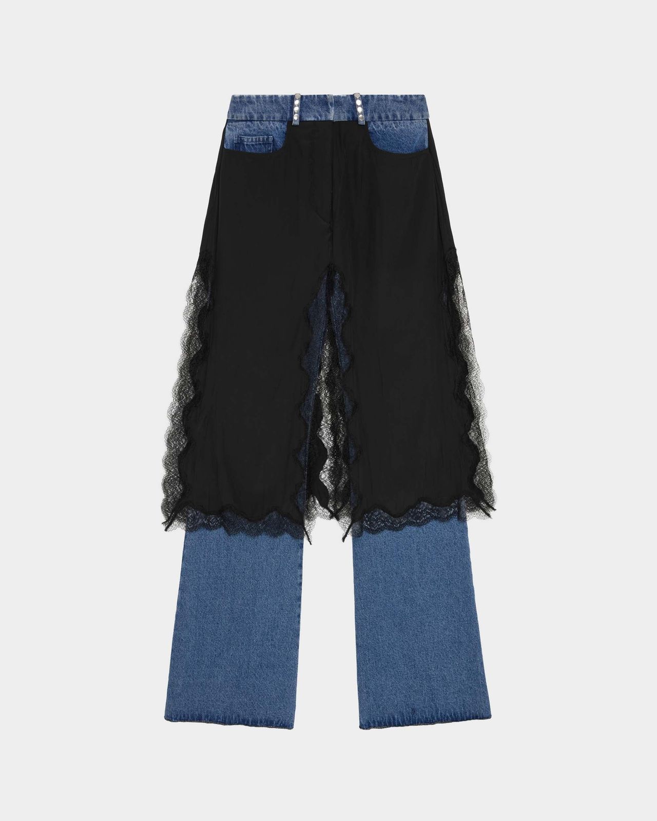 Kia Trouser in Denim & Satin
