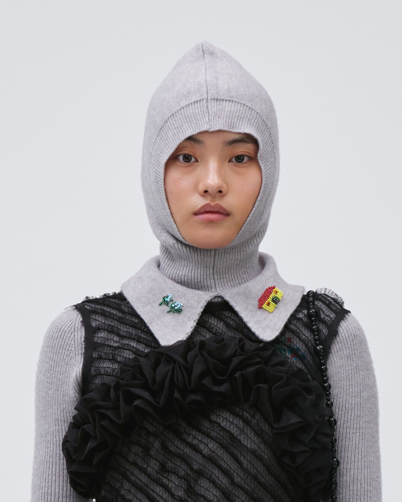 EMBROIDERED KNIT BALACLAVA